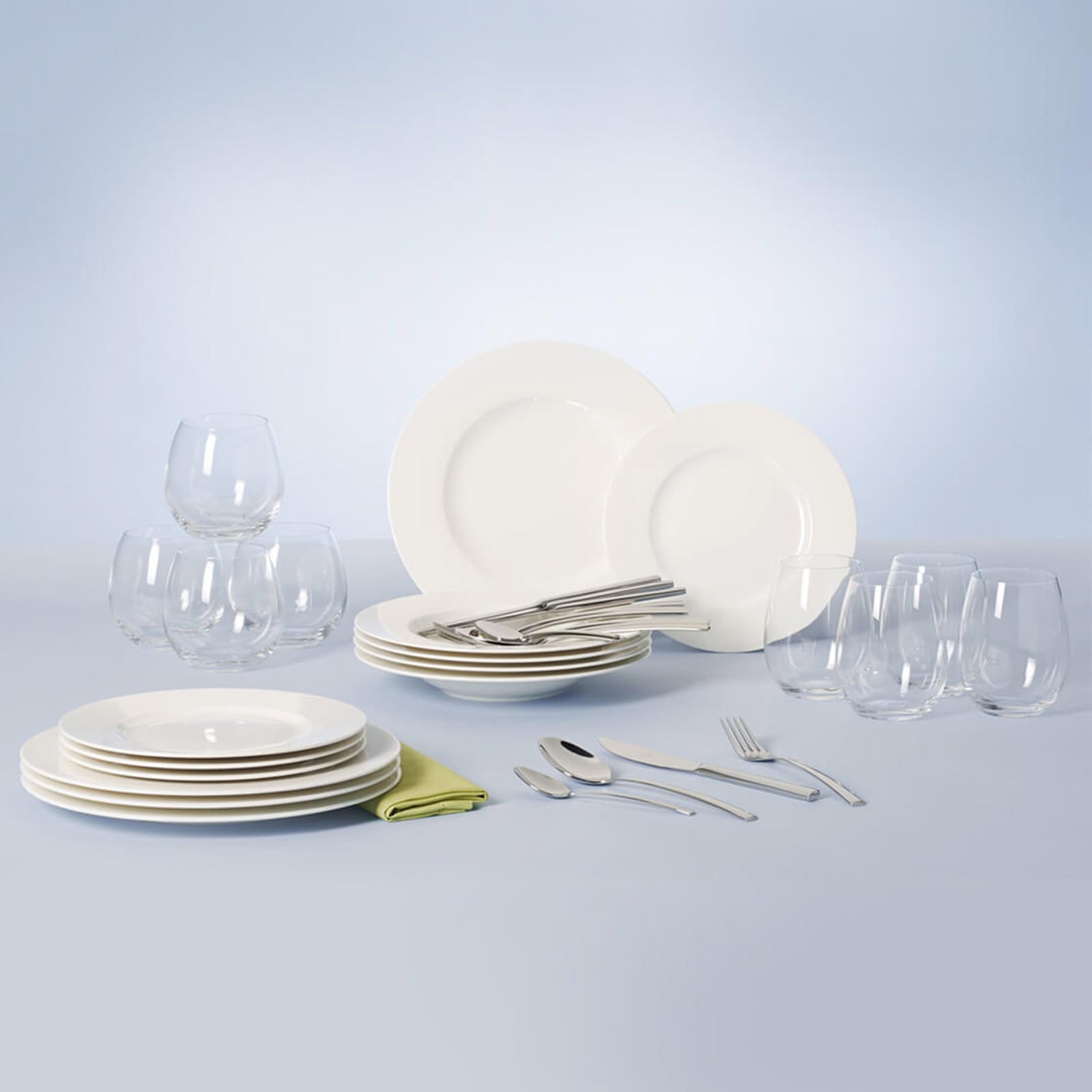 Villeroy & Boch Geschirr-Set »Starter-Set Wonderful World 36er Set weiß« Spülmaschinengeeignet, Mikrowellenfest