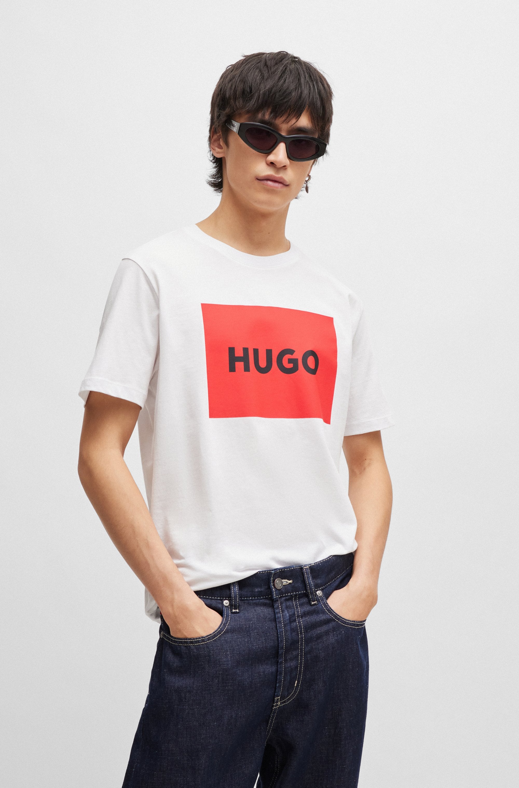 HUGO T-Shirt »Dulive« Rundhalsausschnitt, Regular Fit, Basic Must Have, HUGO Logo Gummidruck