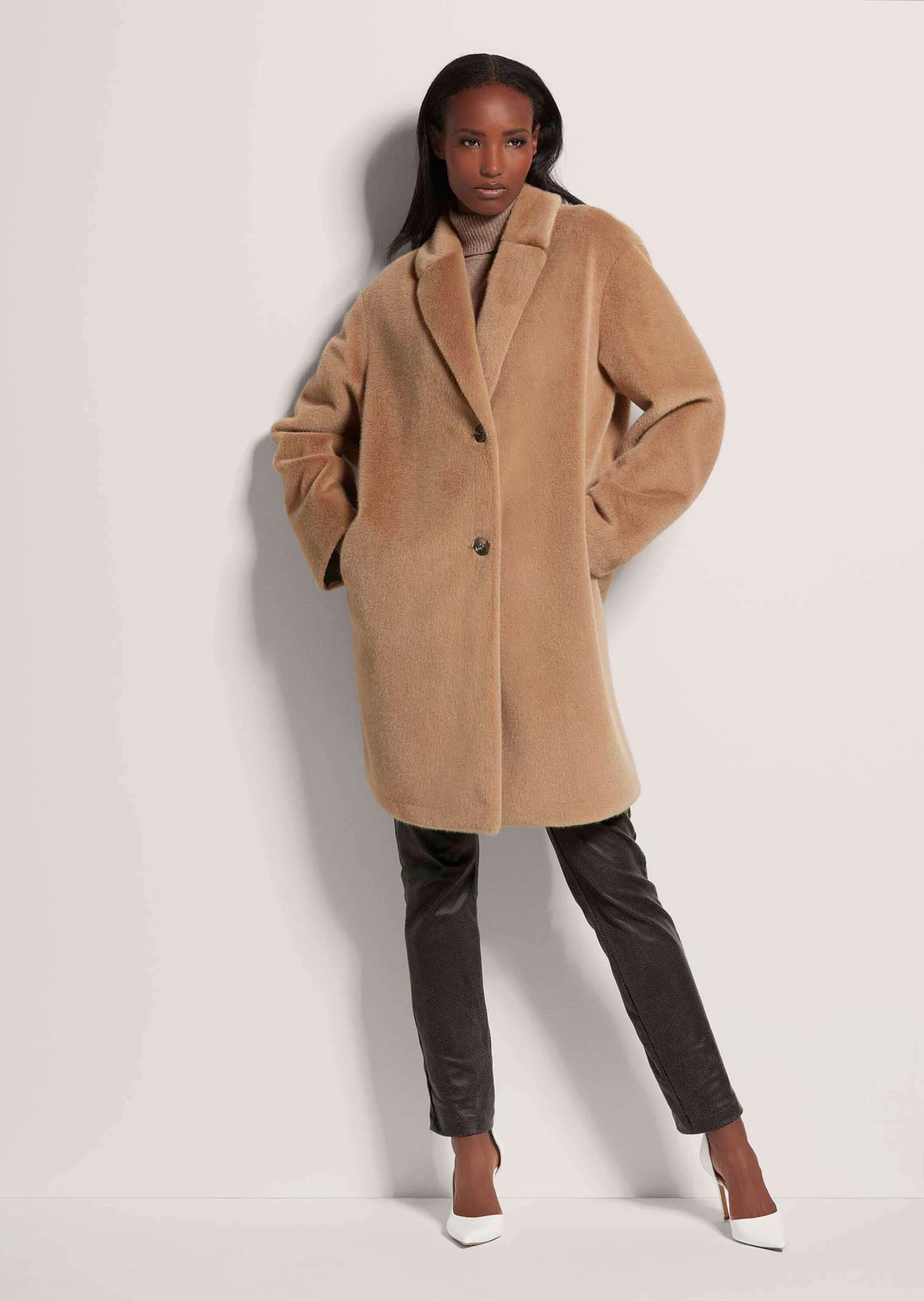 MADELEINE Langmantel »Webpelzmantel Kunstpelzmantel mit Reverskragen«