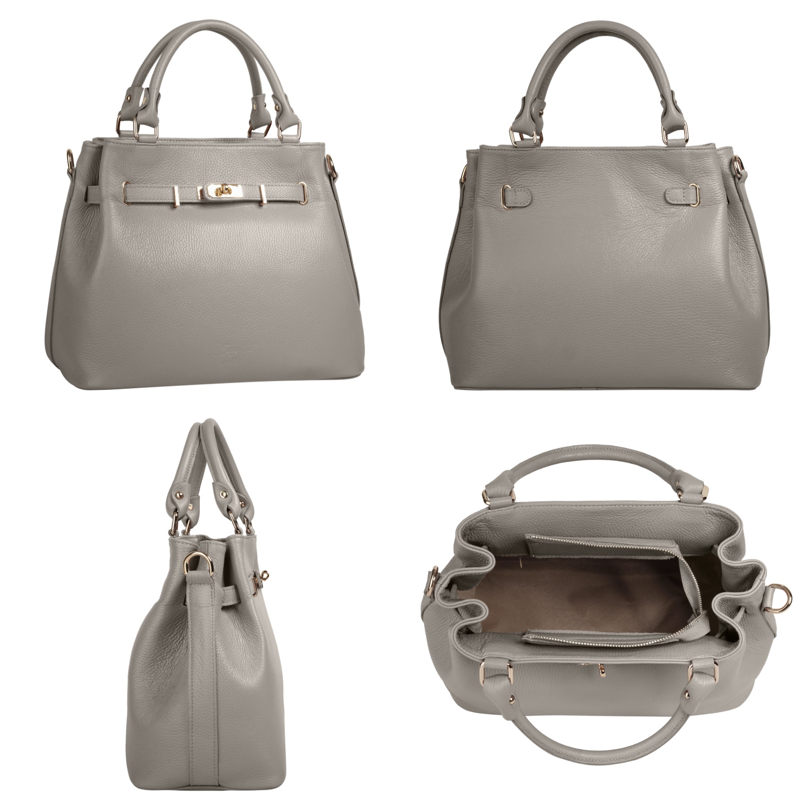 Samantha Look Henkeltasche, echt Leder, Made in Italy, geräumige Henkeltasche mit Smartphonefach