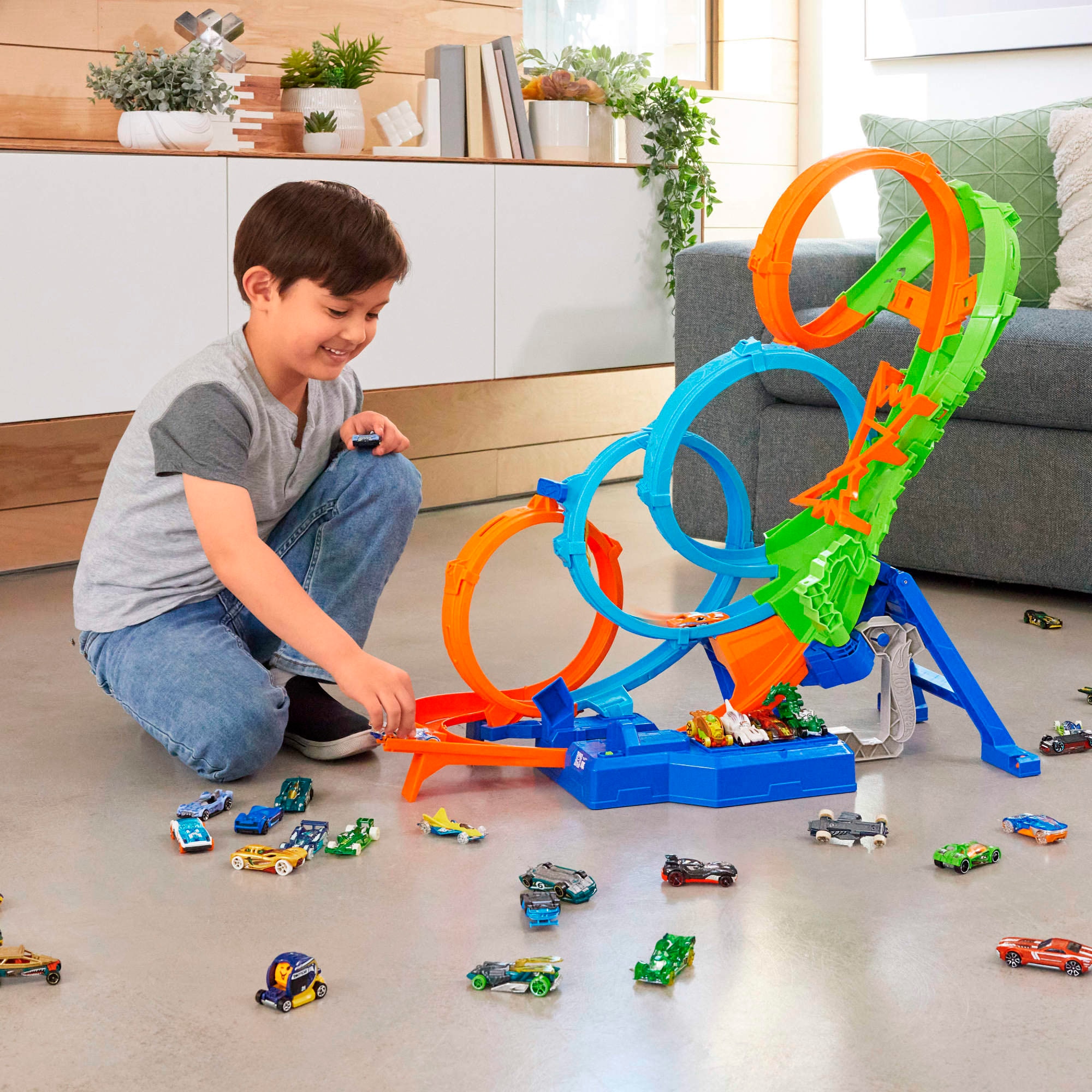 Fisher-Price® Autorennbahn »Action 4-Loopings Crash«