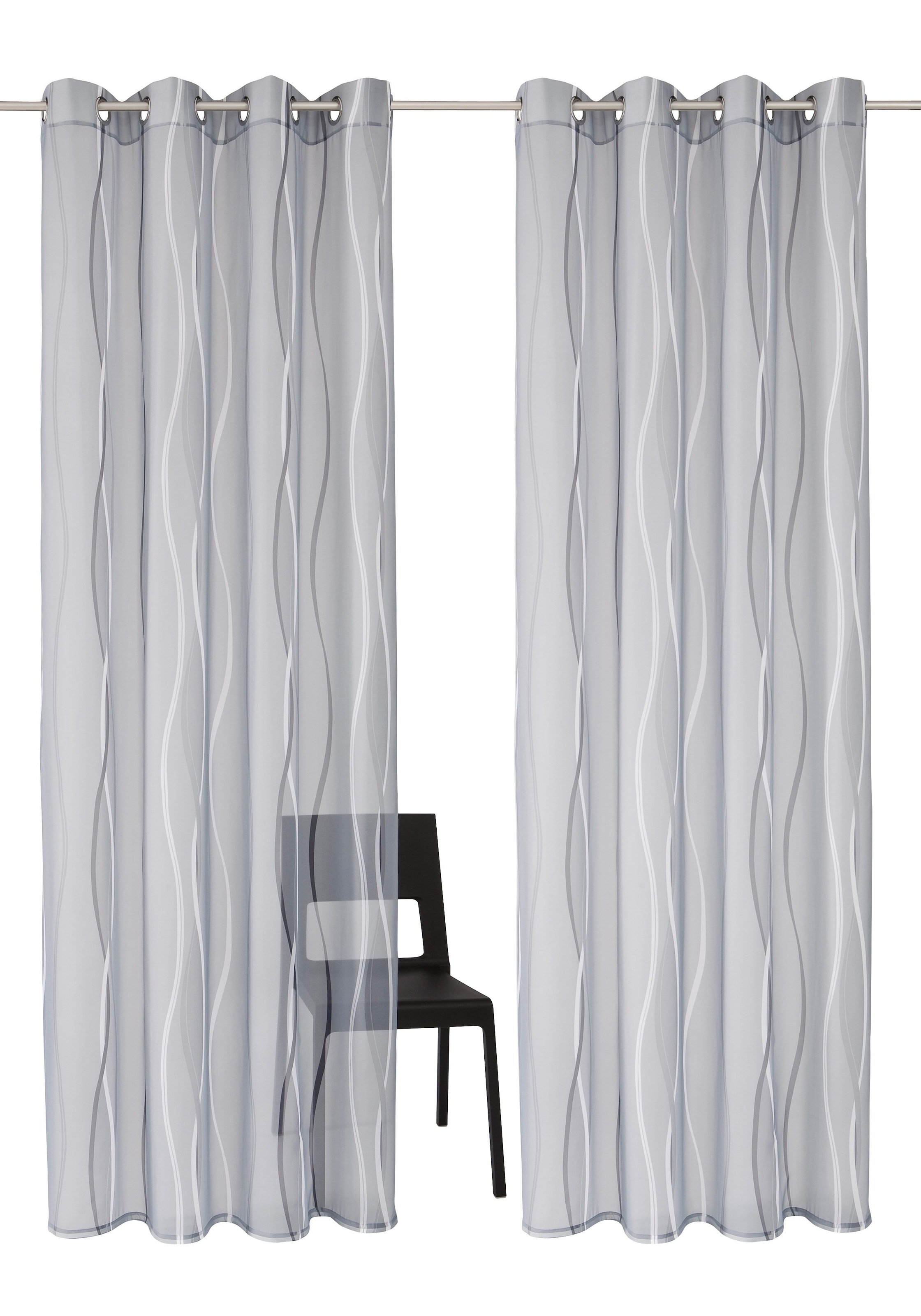 my home Gardine »Dimona« Ösen 2 Stk. tlg. 2er-Set, transparent, Voile, Polyester