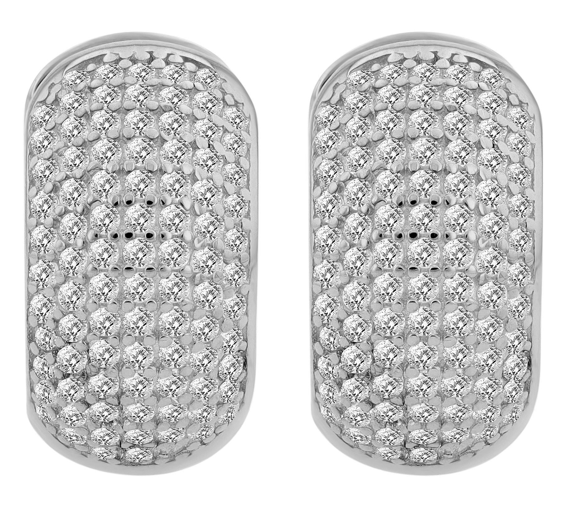 Adelia´s Paar Creolen »Damen Ohrringe ¿ Klappcreole aus 925 Silber mit Zirkonia«