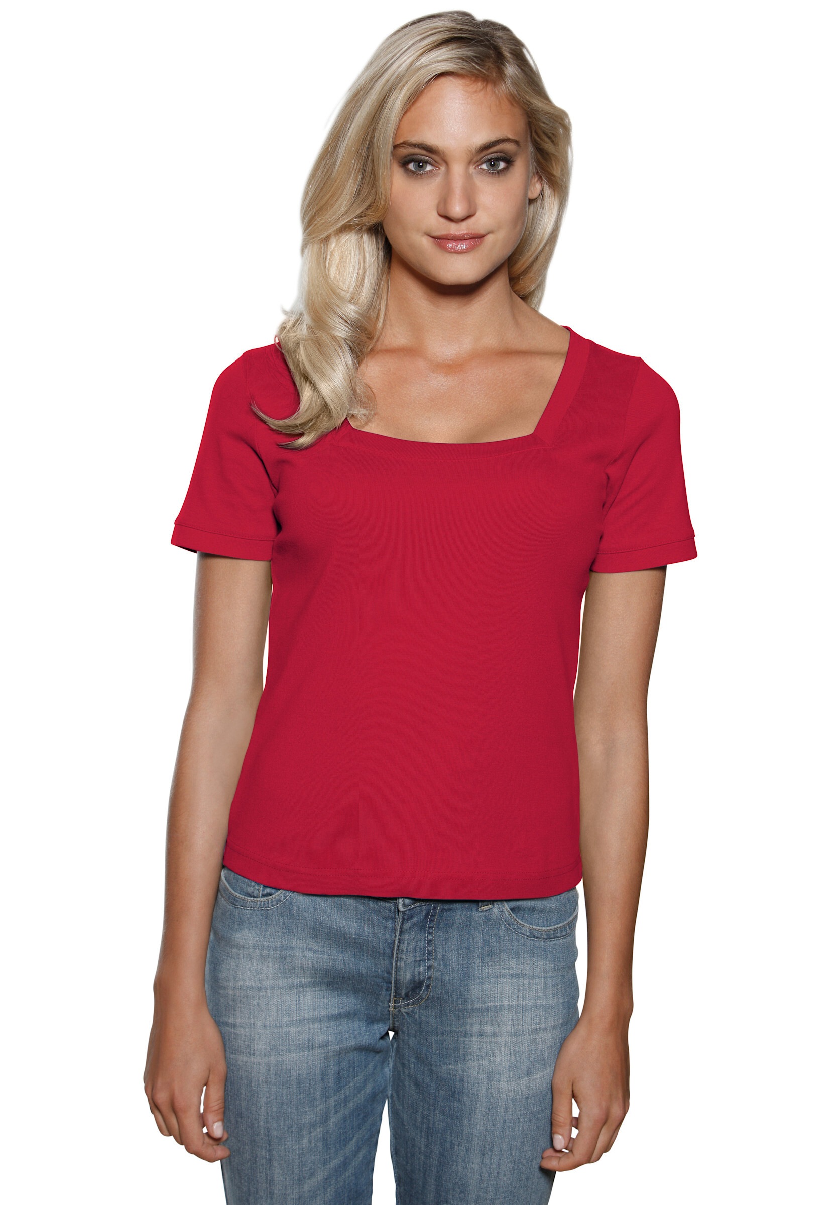 heine T-Shirt »Carré-Shirt Shirt aus Rippenware«