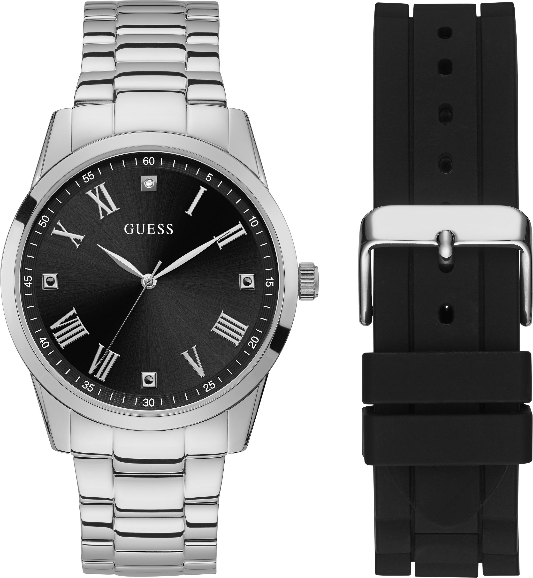 Guess Quarzuhr »ELECT,GW0235G2«, (2 tlg., mit einem schwarzem Wechselband)