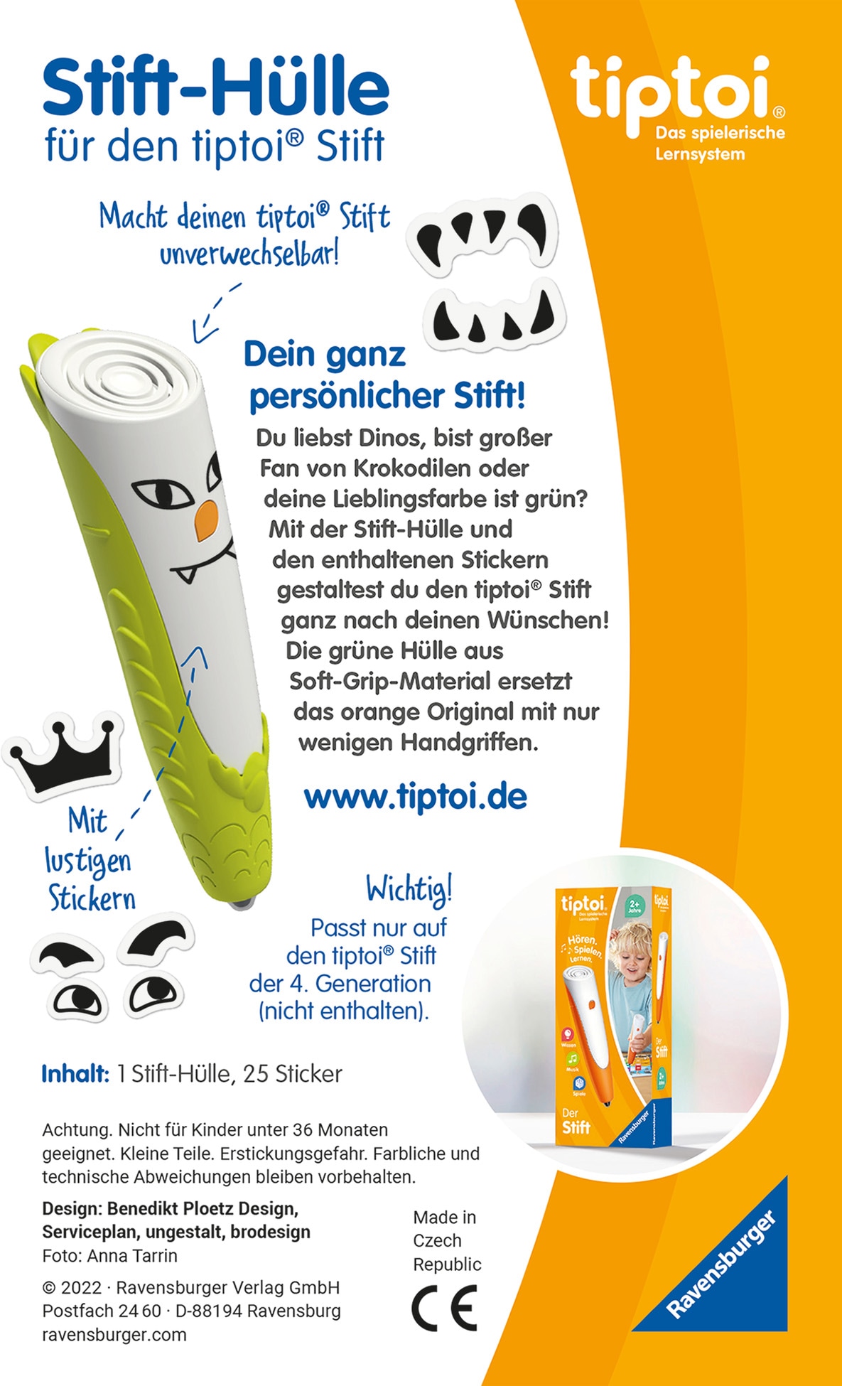 Ravensburger Spiel »tiptoi® Stift-Hülle zum Wechseln in Grün«, Made in Europe