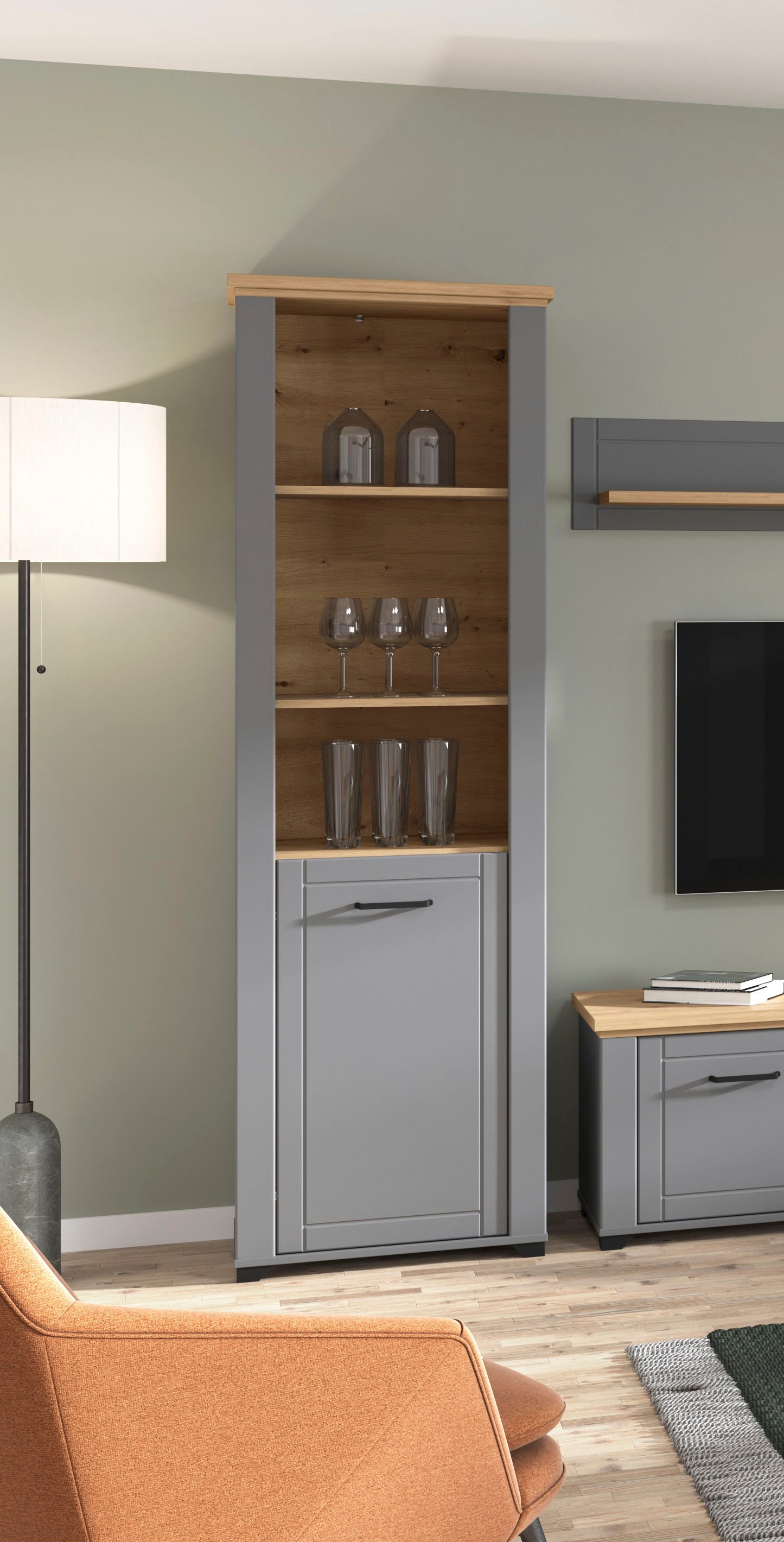 Home affaire Vitrine »Valencia« Breite 60,5 cm, mit 3 offenen Fächern