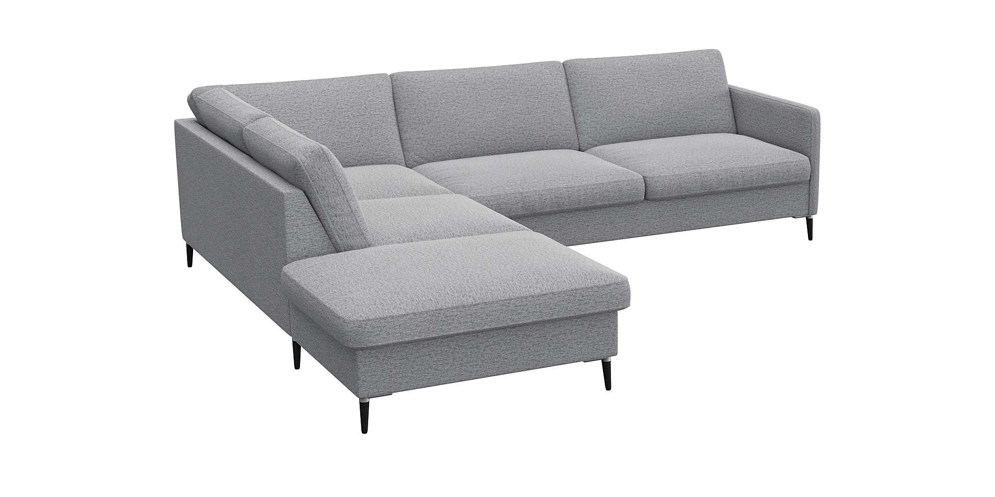FLEXLUX Ecksofa »Fiore, L-Form«, schmale Armlehnen, Kaltschaum, Füße Alu+schwarz