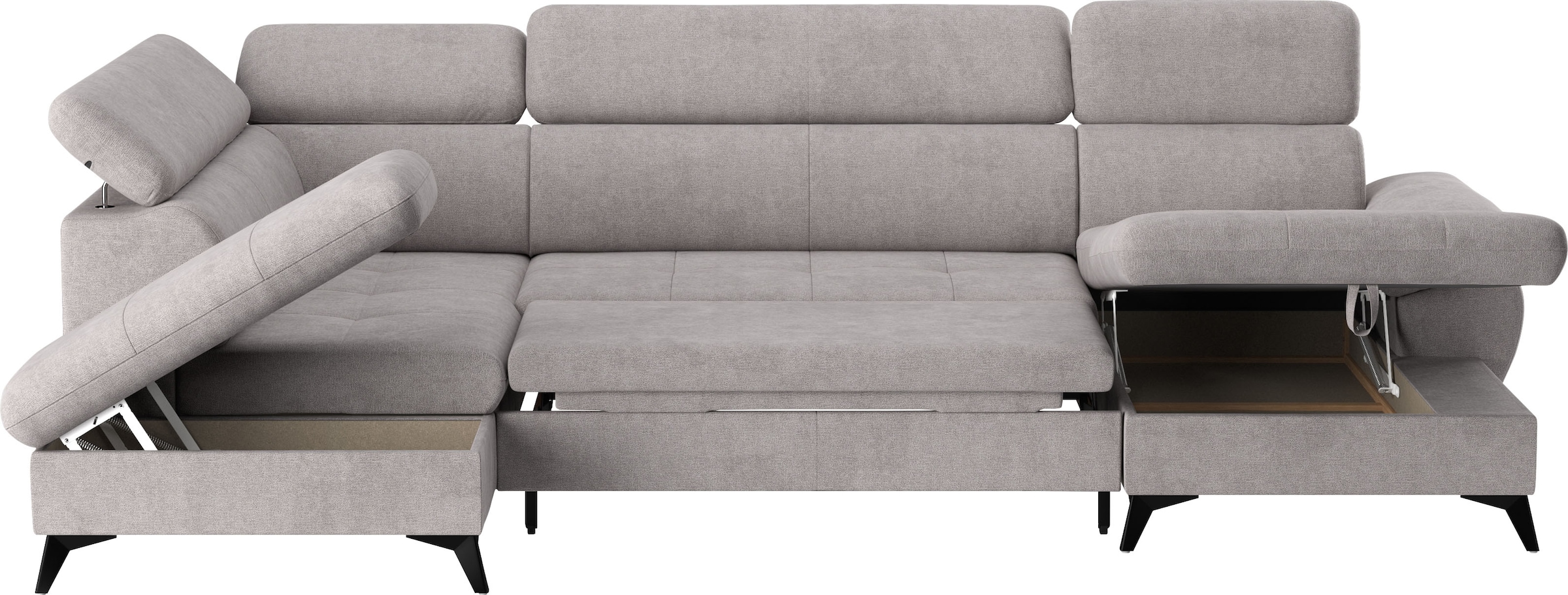 COTTA Wohnlandschaft »Hudson U-Form«, mit Kopfteilverstellung, wahlweise mit Bettfunktion & Bettkasten