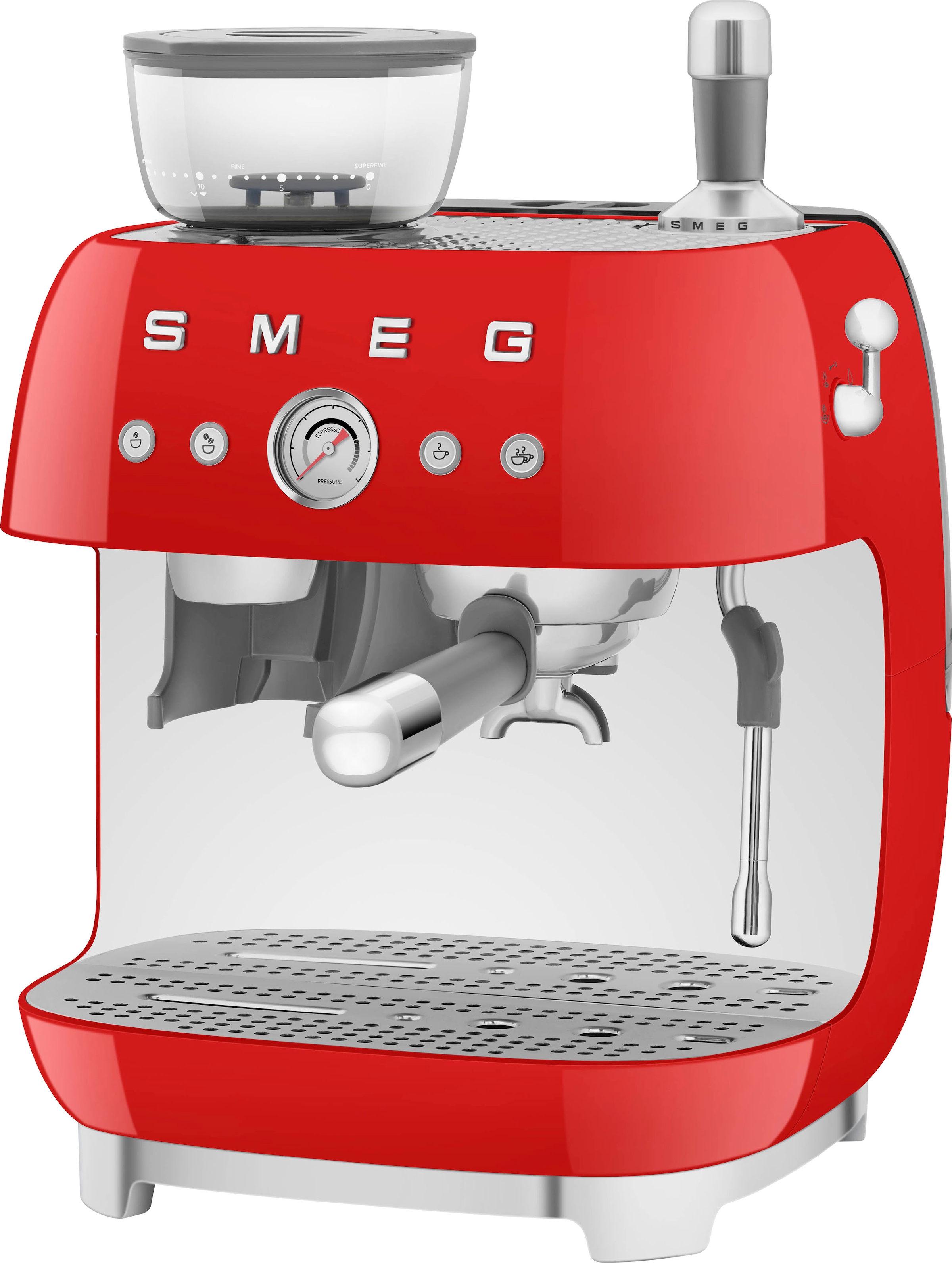 Smeg Espressomaschine »EGF03RDEU«, mit integrierter Kaffeemühle