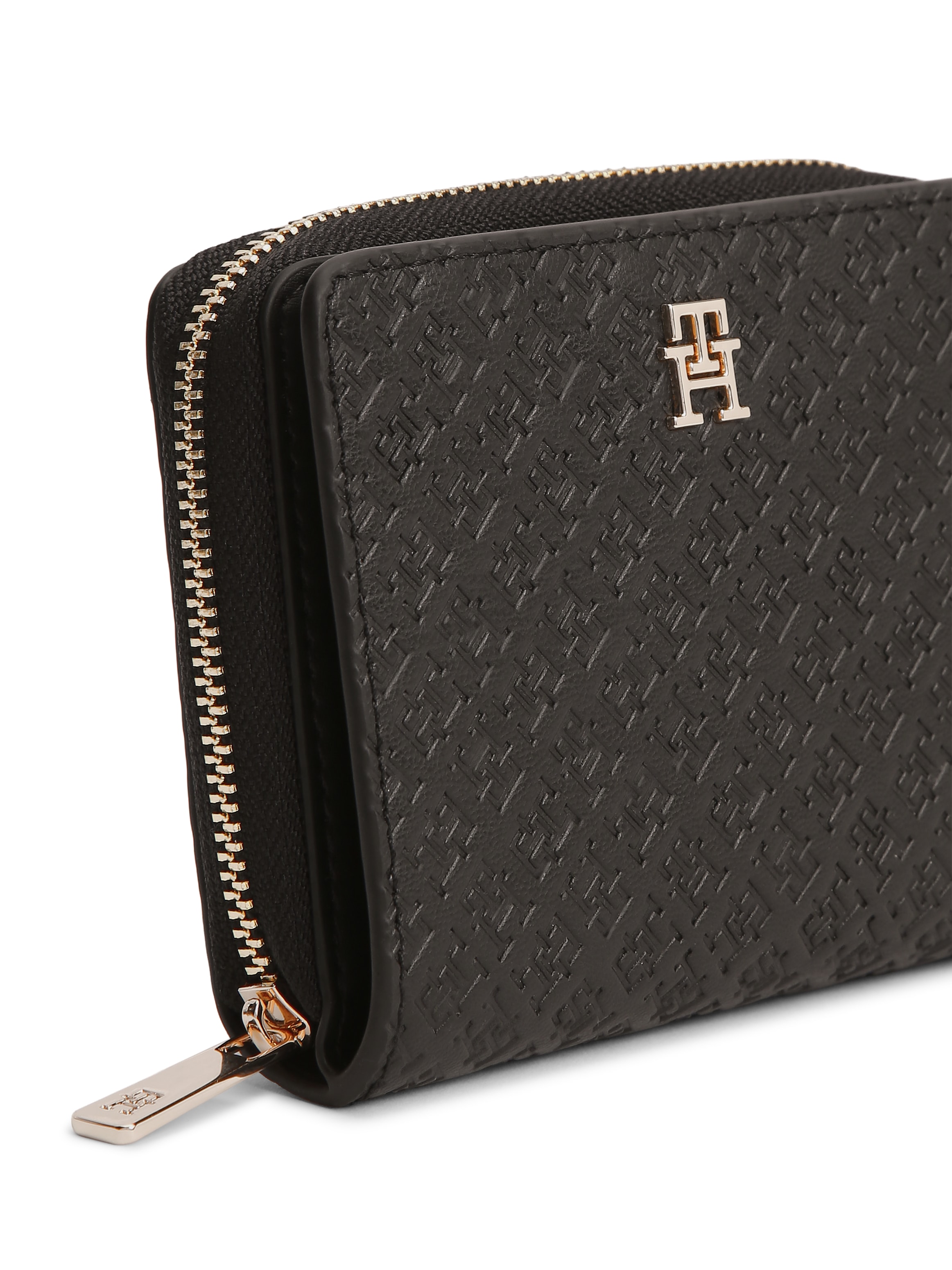 Tommy Hilfiger Geldbörse »TH ICON MED ZA W/FLAP MONO« Unisex Geldbeutel, Portemonnaie mit TH-Schmucklogo