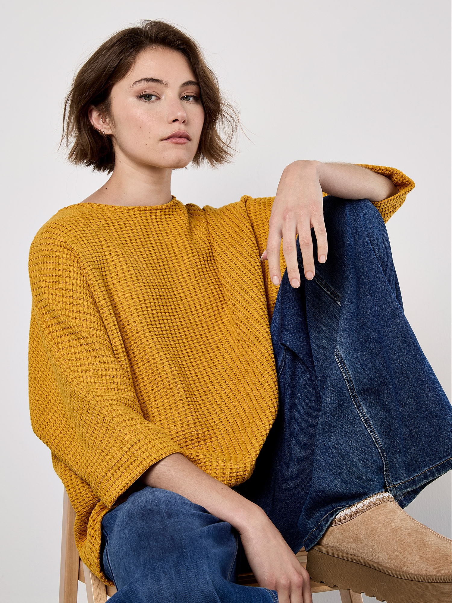 Apricot Strickpullover »Pullover« in Waffeloptik
