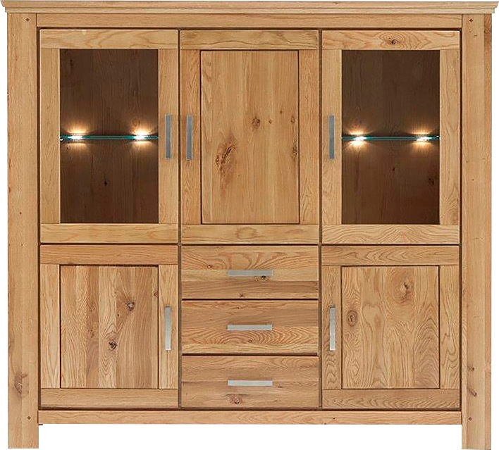 Quadrato Highboard »Siena«, aus Wildeiche, Breite 176 cm, Böden variabel einsetzbar