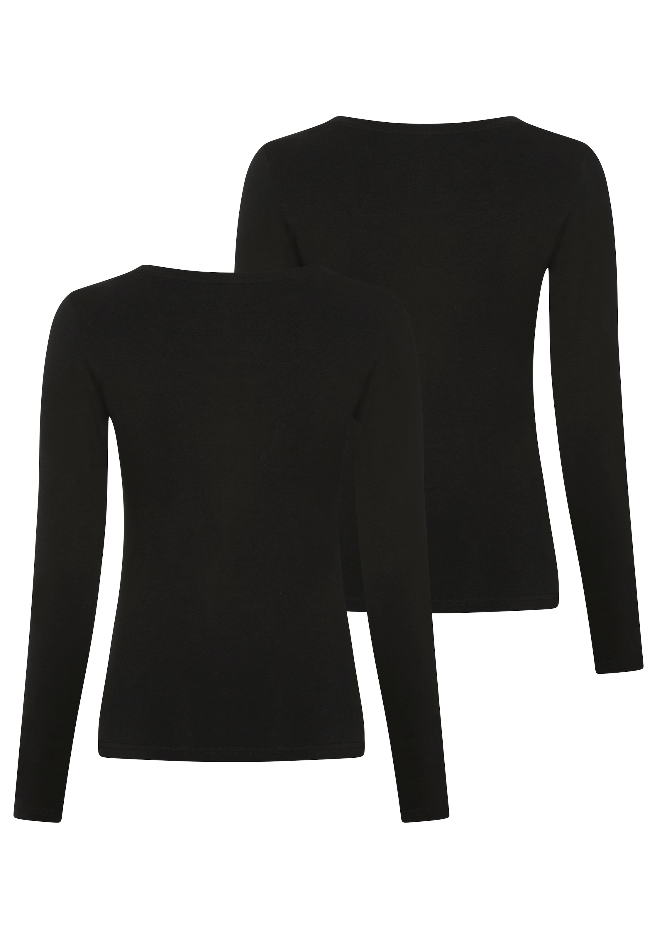 YSABEL MORA Langarmshirt 2er Pack,  Rundhals-Ausschnitt, weich, Baumwollmix, elastisch