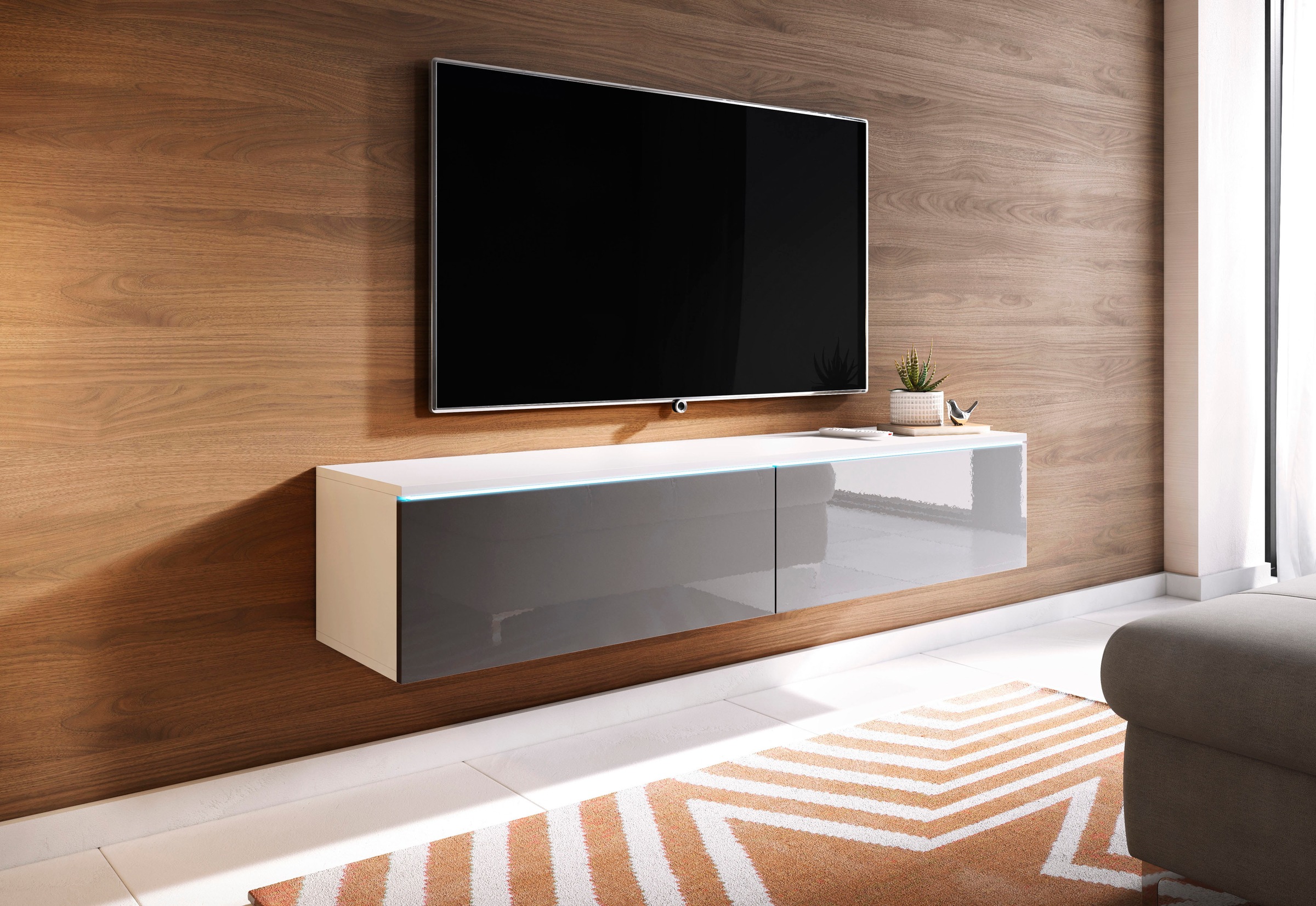 INOSIGN Lowboard »LOWBOARD VERA«, moderne grifflose TV-Board, TV-Schrank 140 cm, stehend und hängend
