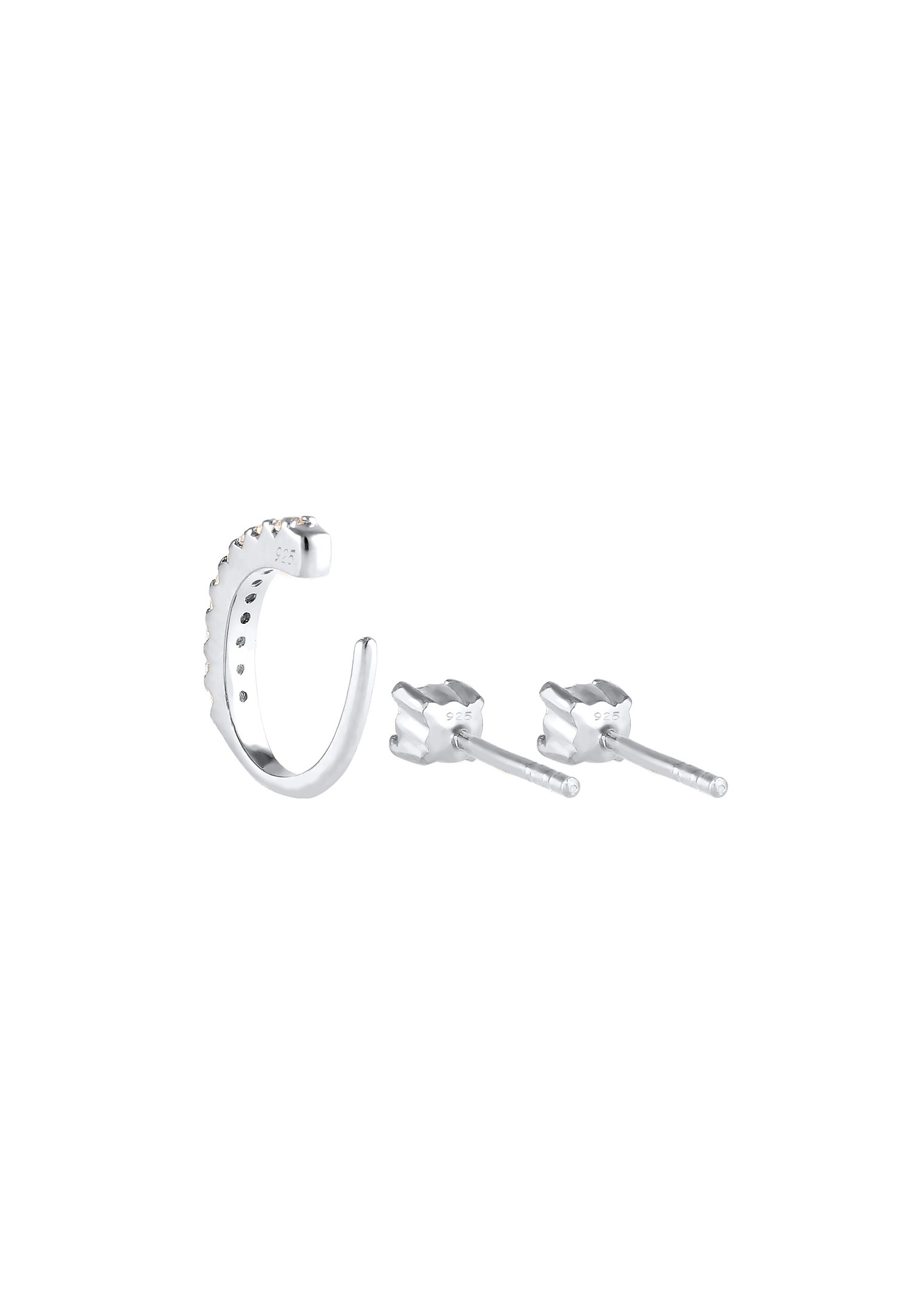 Elli Ohrstecker-Set »Ohrringe Ohrstecker Earcuff Zirkonia Set 925 Sterling Silber«