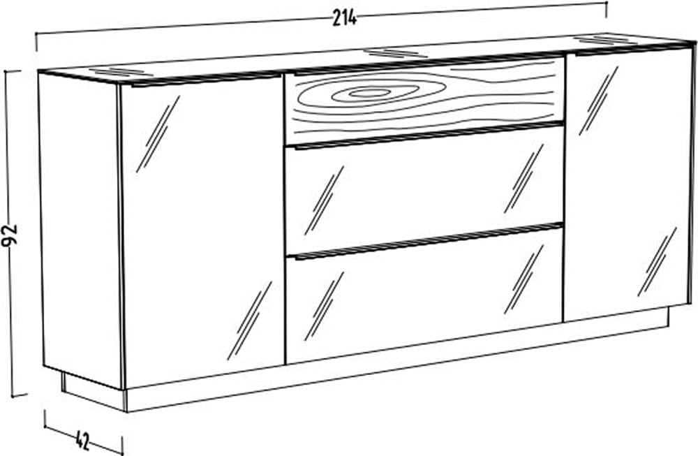 Mäusbacher Sideboard Sideboard, BHT 214/92/42 cm, inkl. Griffbeleuchtung, Türdämpfung