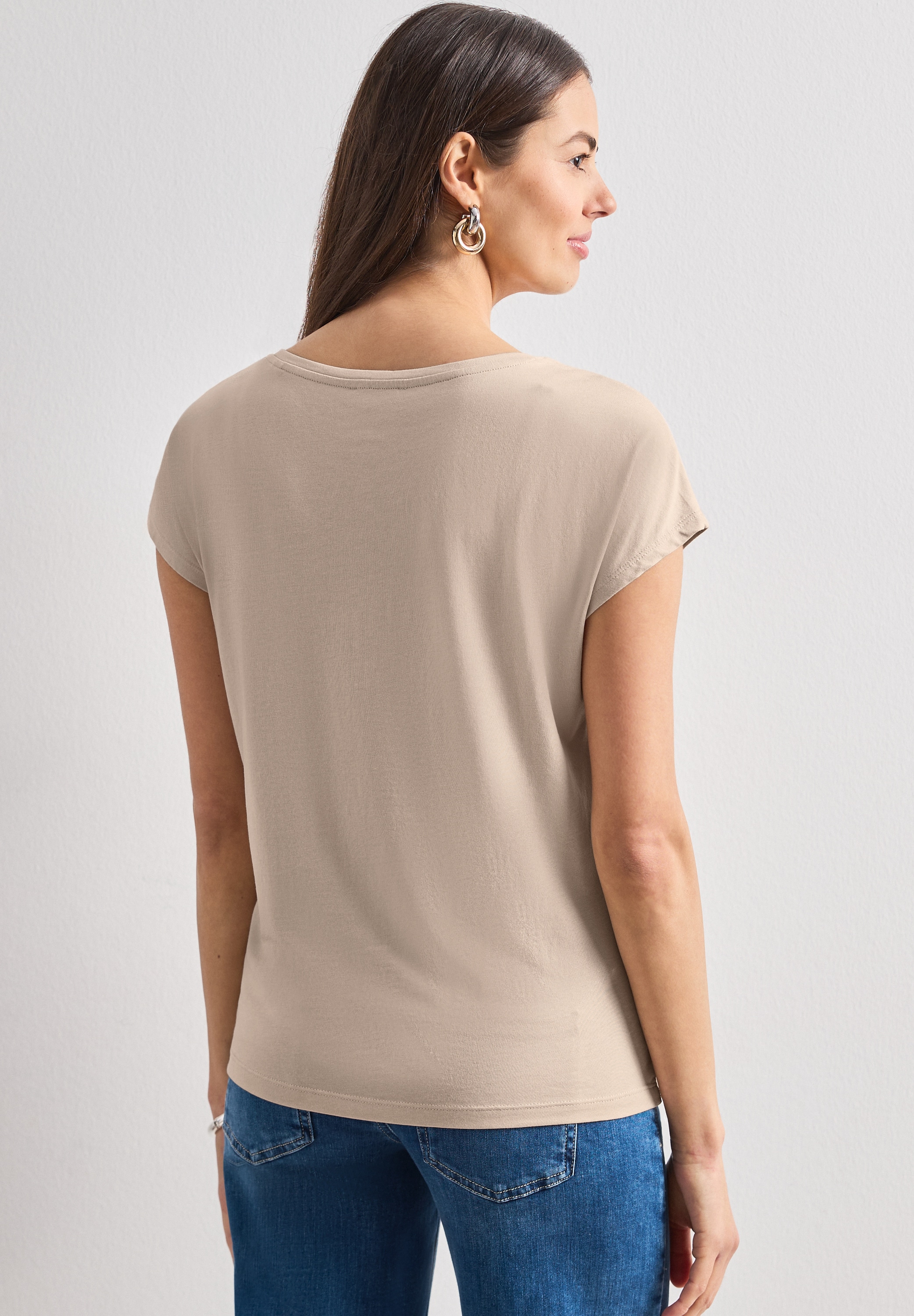 STREET ONE Shirttop Sommershirt mit Wording Artwork
