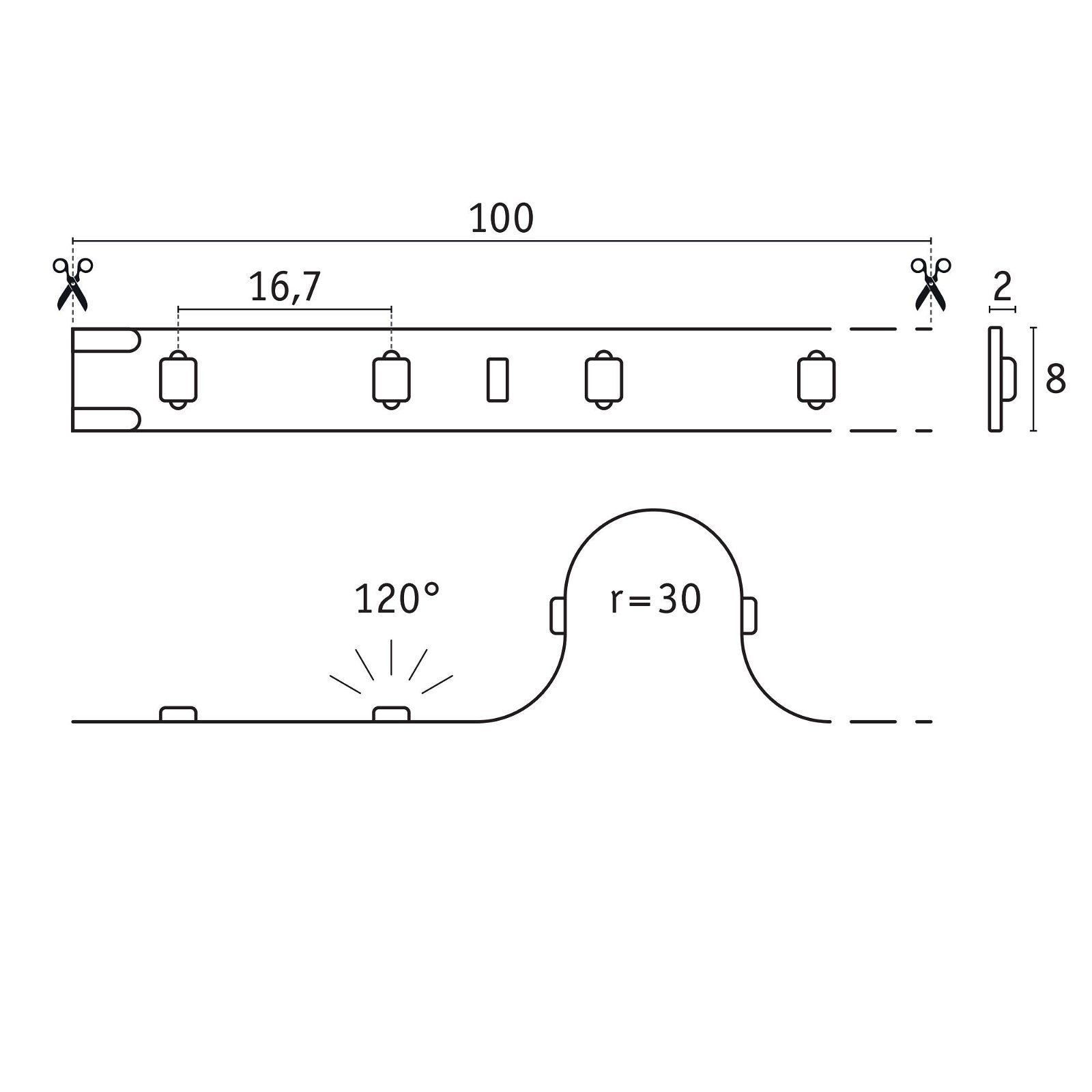 Paulmann LED-Streifen »Pro Strip Silver P25 5m 827 IP20 24V DC 20W«