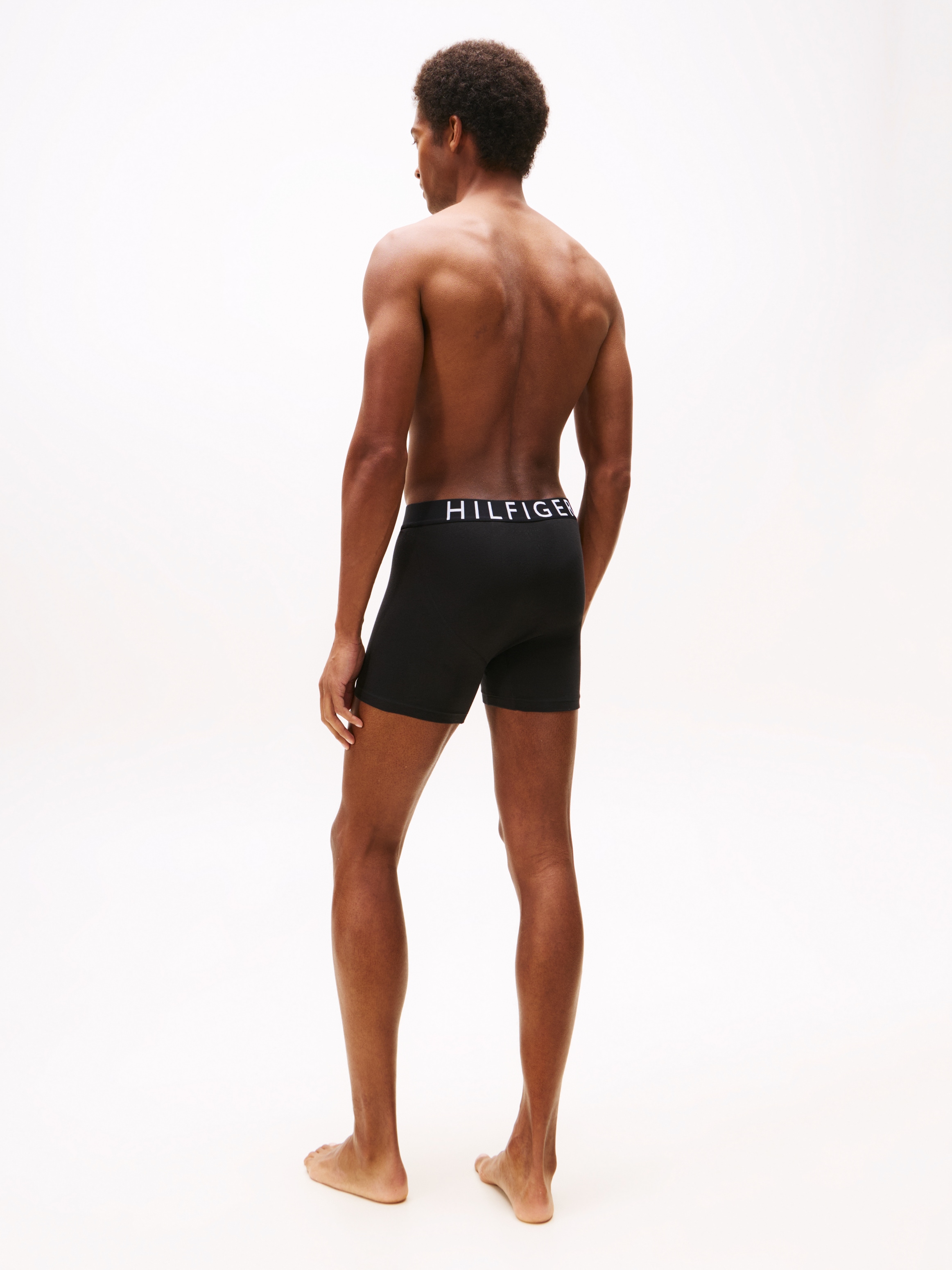 Tommy Hilfiger Underwear Boxershorts »3P BOXER BRIEF mit Kontrast-Logo-Taillenbund«, (3 St.), langes Bein, körpernahe Form
