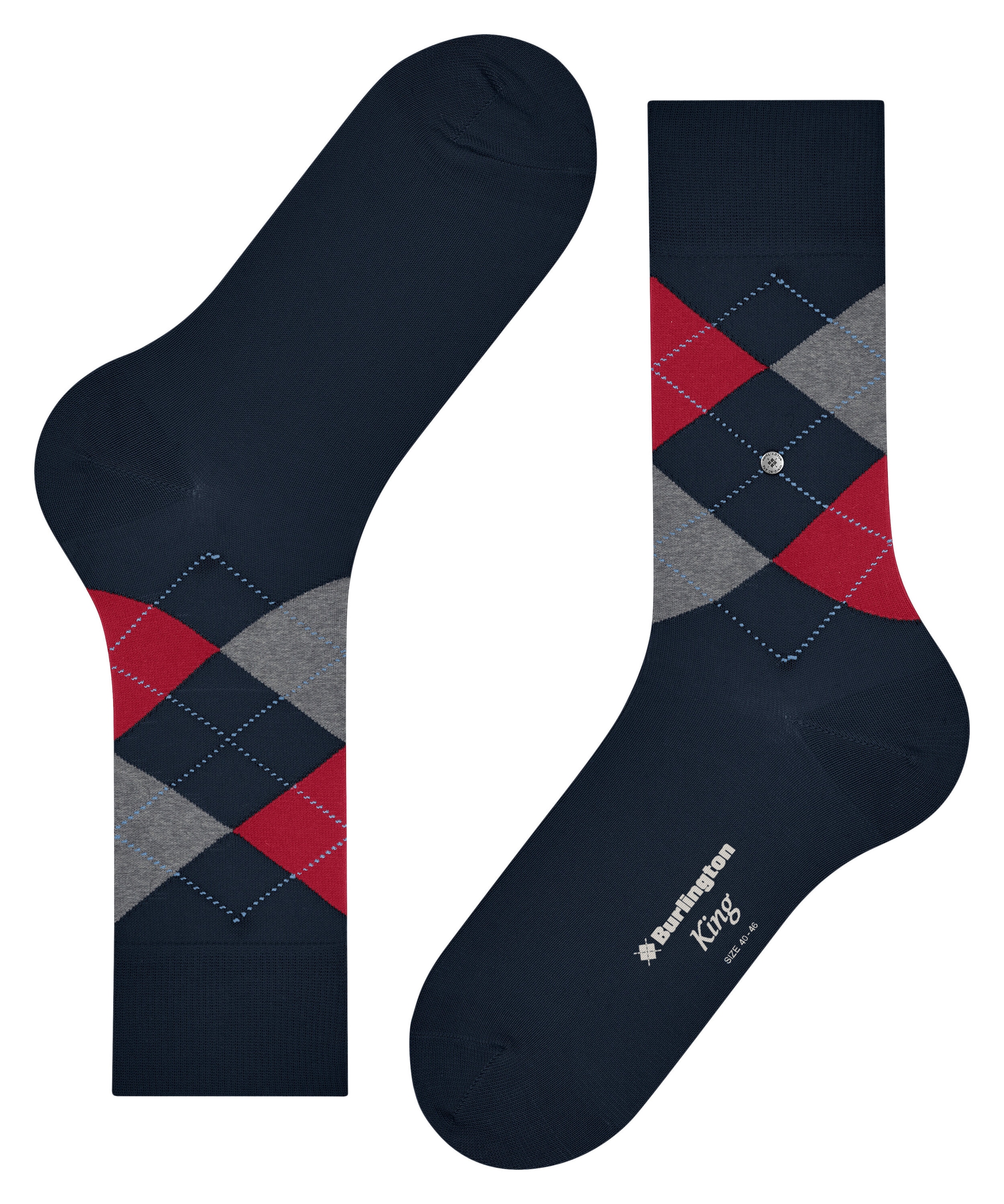 Burlington Socken »King« Einheitsgröße 40-46, Argyle-Muster, Burlington-Clip