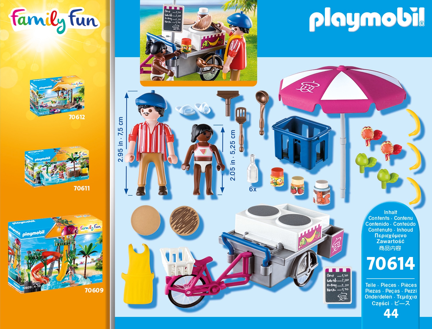 Playmobil® Konstruktions-Spielset »Mobiler CrÃªpes-Verkauf (70614), Family Fun«, (44 St.), Made in Europe