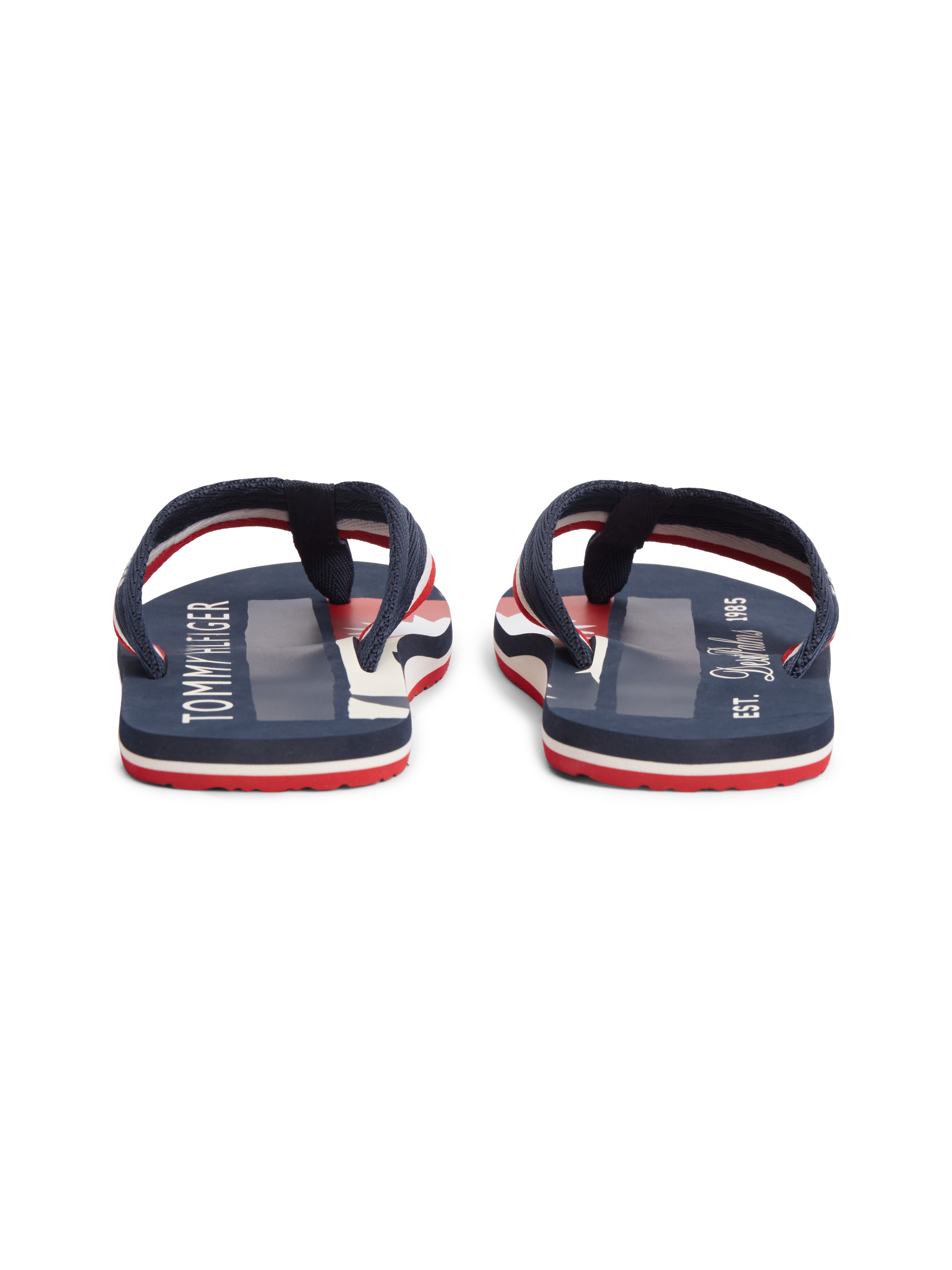 Tommy Hilfiger Zehentrenner »PATCH HILFIGER BEACH SANDAL«  Sommerschuh, Strandschuh mit gestreifter Bandage