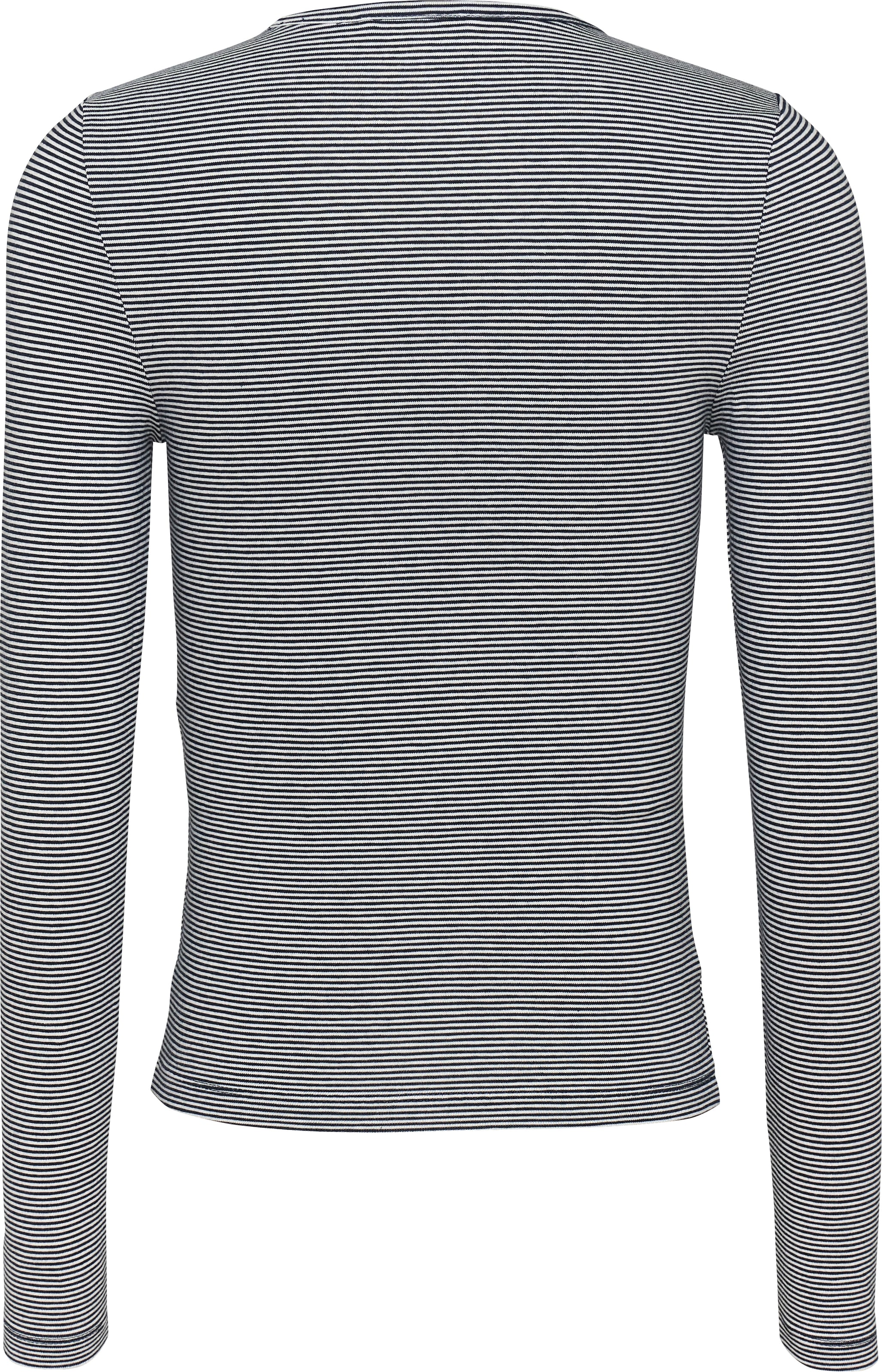 Tommy Jeans Langarmshirt »TJW SLIM STRIPE ESSENTIAL RIB LS«, in Rippenoptik, Streifendessin