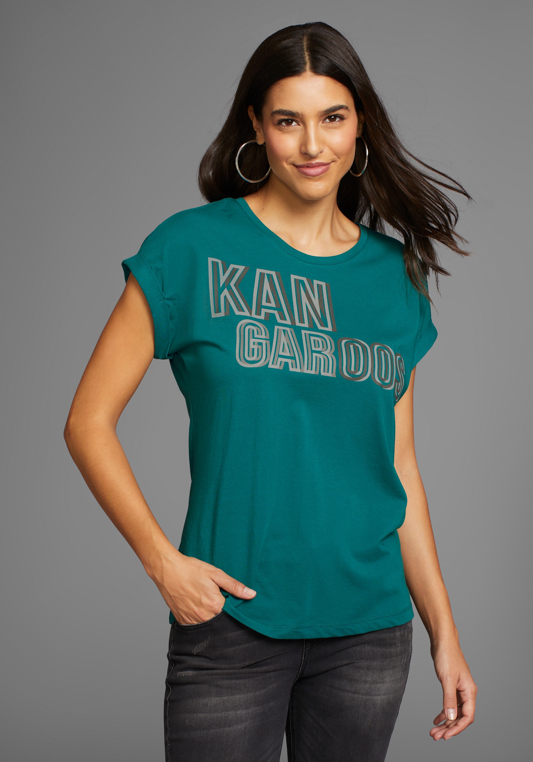 KangaROOS Kurzarmshirt, mit Placement-Print - NEUE KOLLEKTION