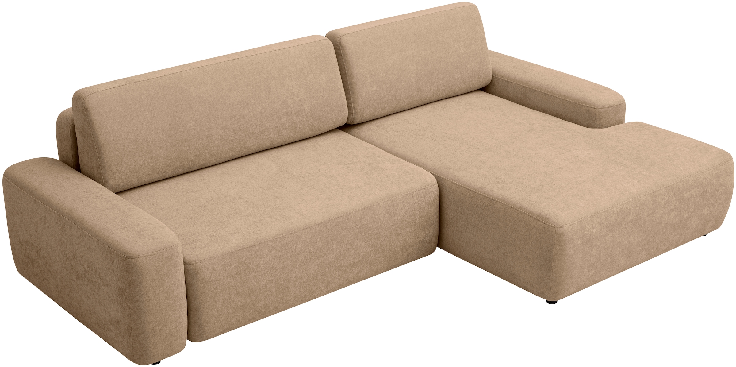 INOSIGN Ecksofa »TORGE (264cm), Schlafsofa in Cord, Samtvelours o Struktur fein, L-Form«, Schlaffunktion, Bettkasten, Liegefläche: 125/210 cm