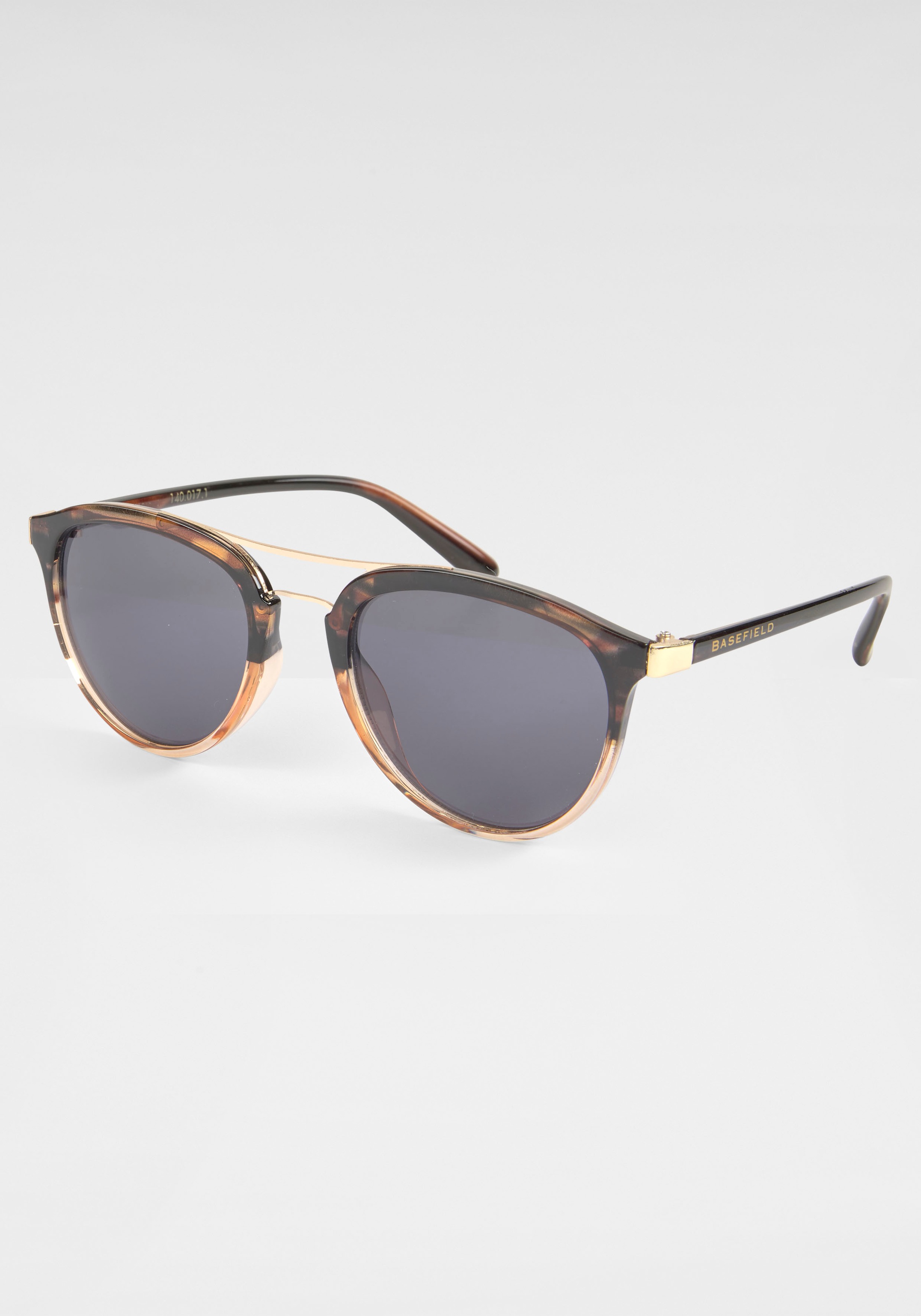 BASEFIELD Sonnenbrille, feiner Doppelsteg in Goldoptik