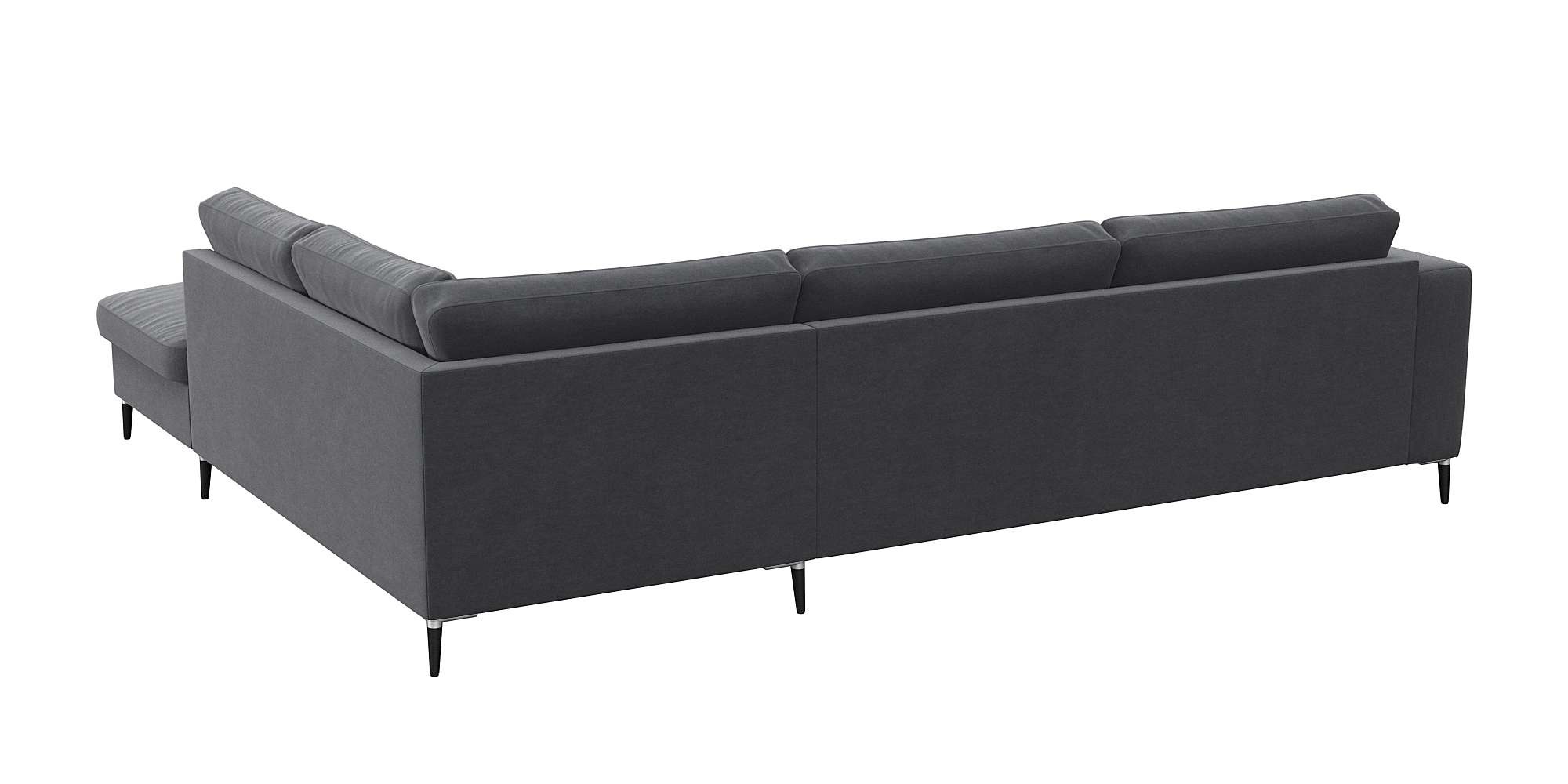 FLEXLUX Ecksofa »Fiore, super Sitzkomfort durch Kaltschaum im Sitz, L-Form«, breite Armlehnen, Füße Alu+schwarz