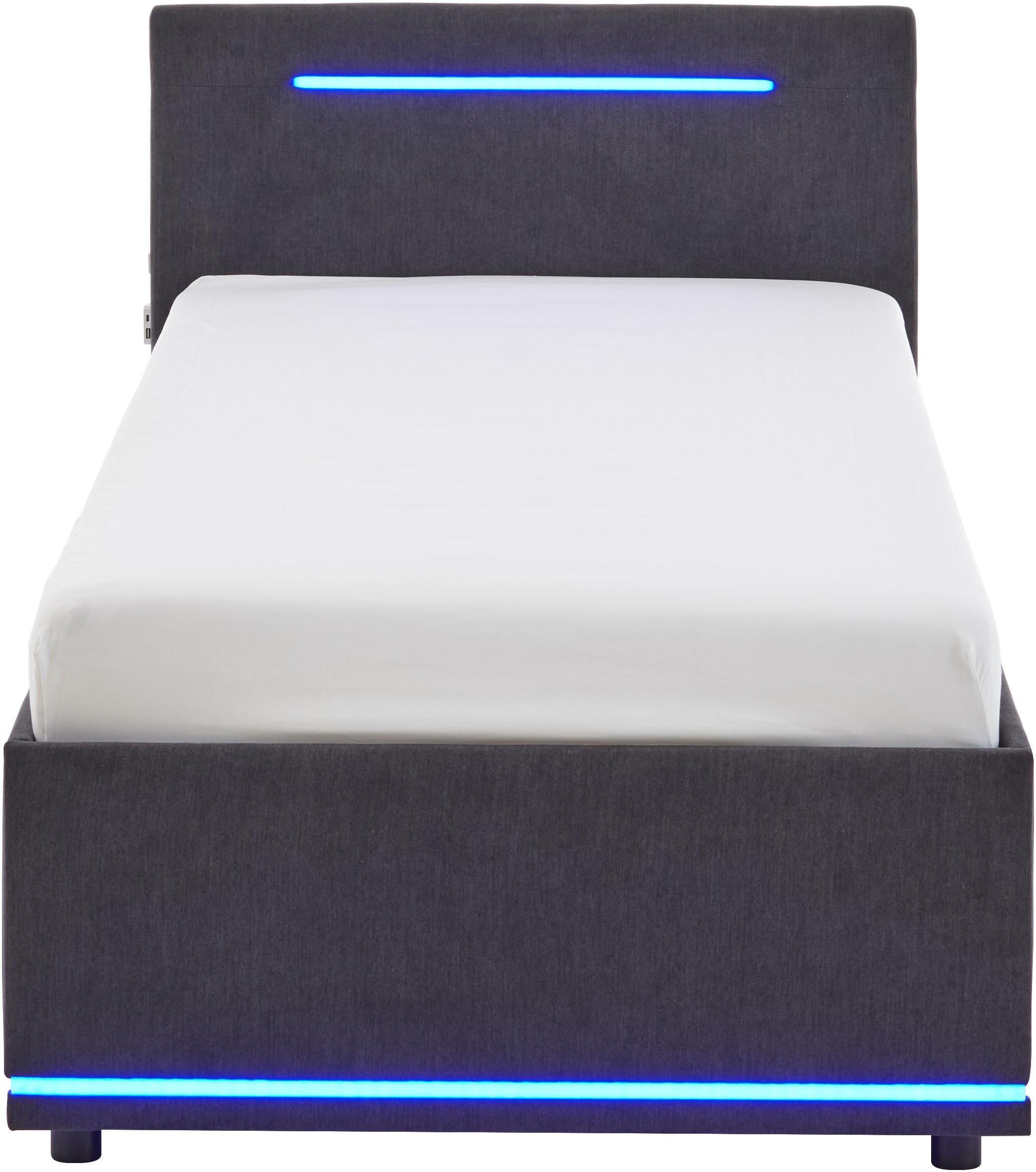 meise.möbel Polsterbett »CIRCLE inkl. LED-Beleuchtung & USB-Anschluss, wahlweise mit Bettkasten« erhältlich in den Breiten 90cm, 120cm & 140cm