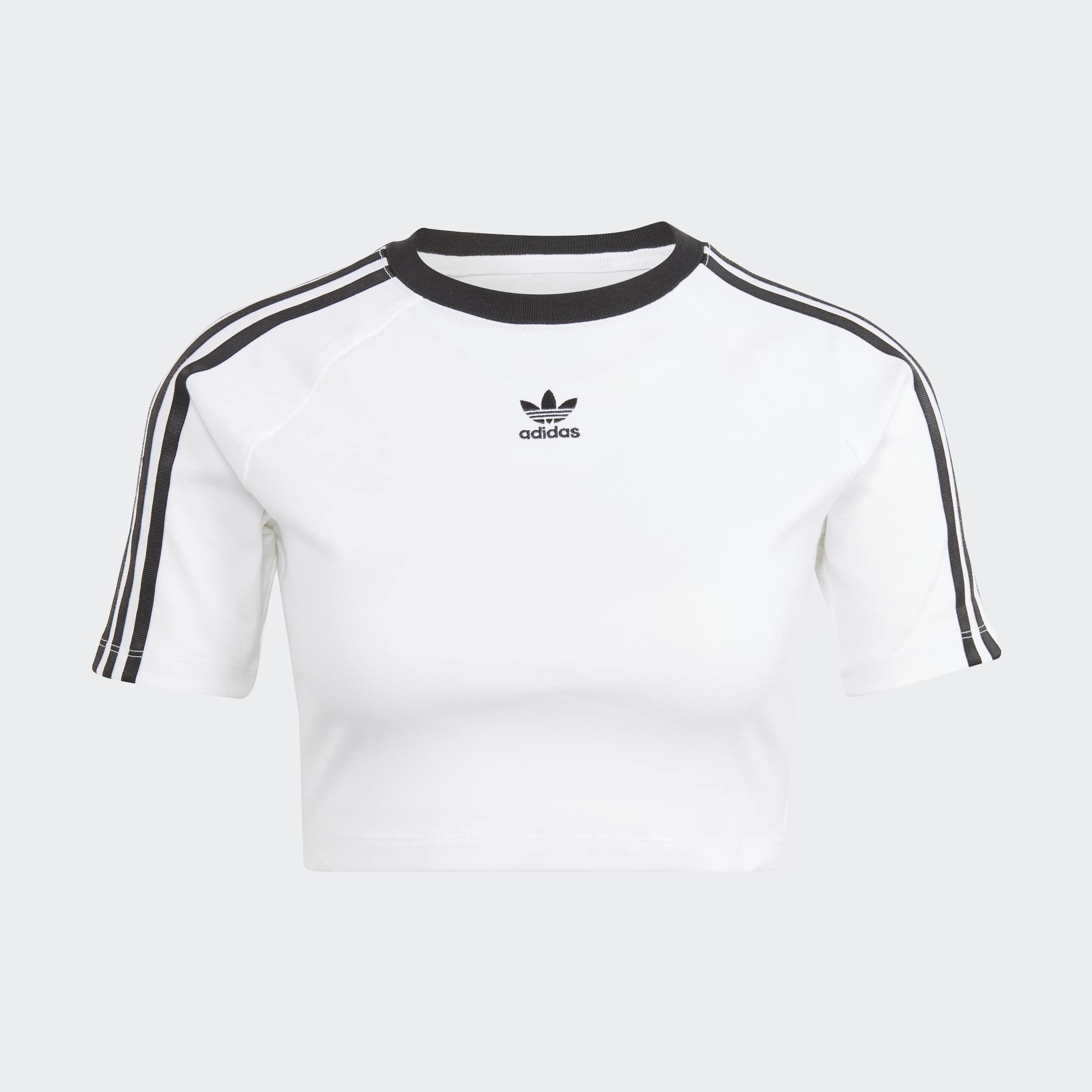adidas Originals T-Shirt »3 S BABY TEE« sportlicher Stil, cropped, mit drei Streifen, aus Baumwollmix