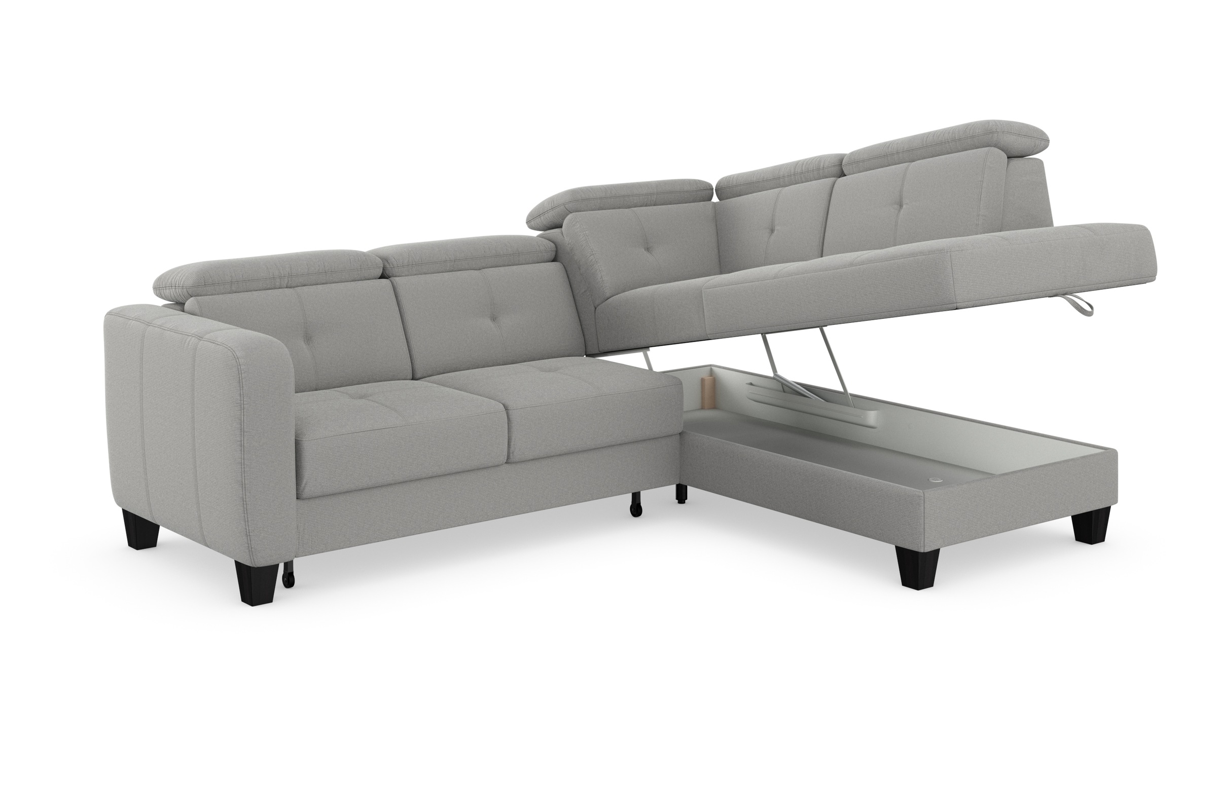 sit&more Ecksofa »Belluci L-Form«, inklusive Federkern, wahlweise mit Bettfunktion und Bettkasten