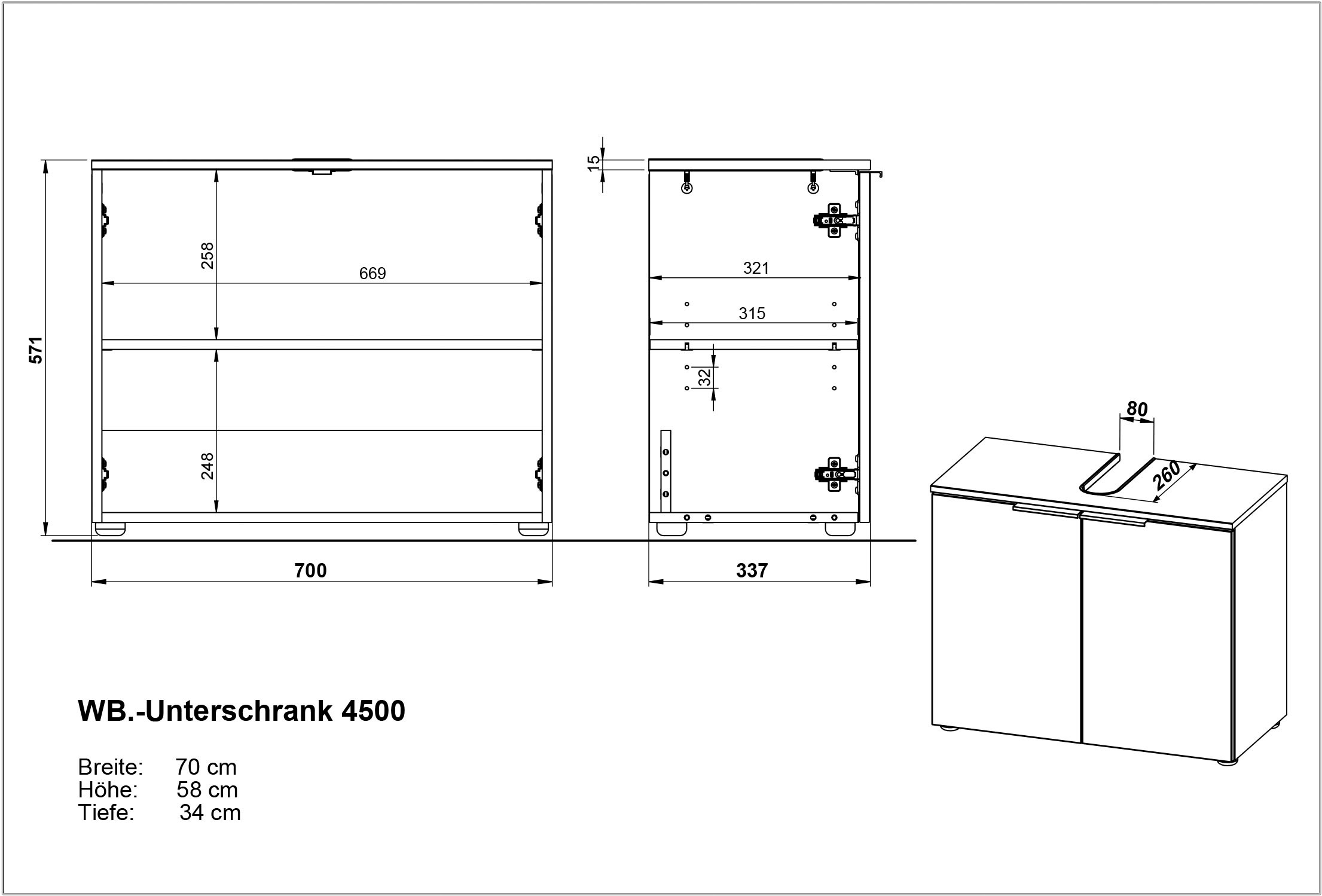 andas Badmöbel-Set »Majtum bestehend aus Waschbeckenunterschrank, Spiegel«, (3 St.), inkl. LED-Beleuchtung & Midischrank, Made in Germany