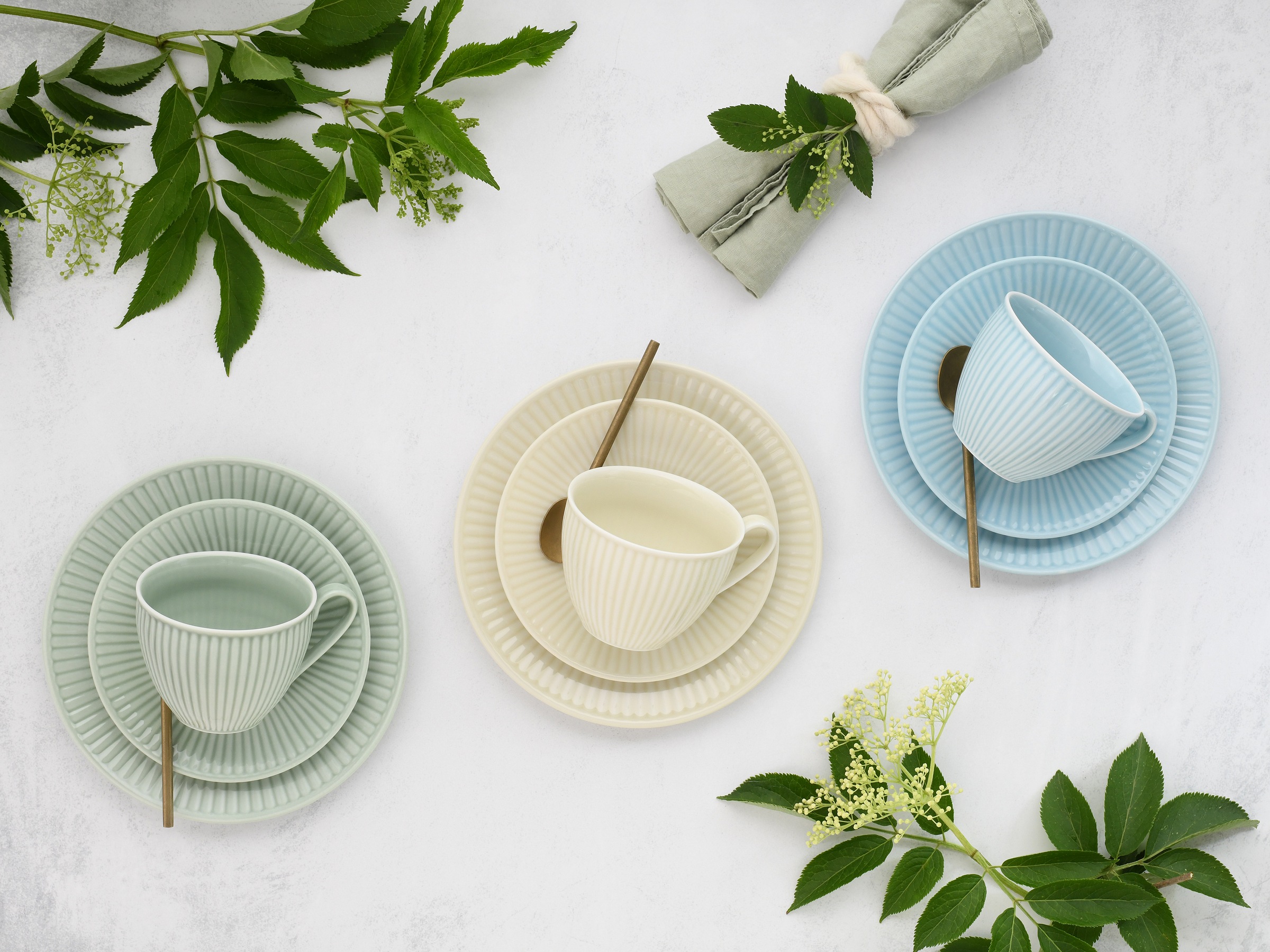 CreaTable Kaffeeservice »Valencia Pastell, Kaffee-Service 18-tlg« Elegant, Boho Chic