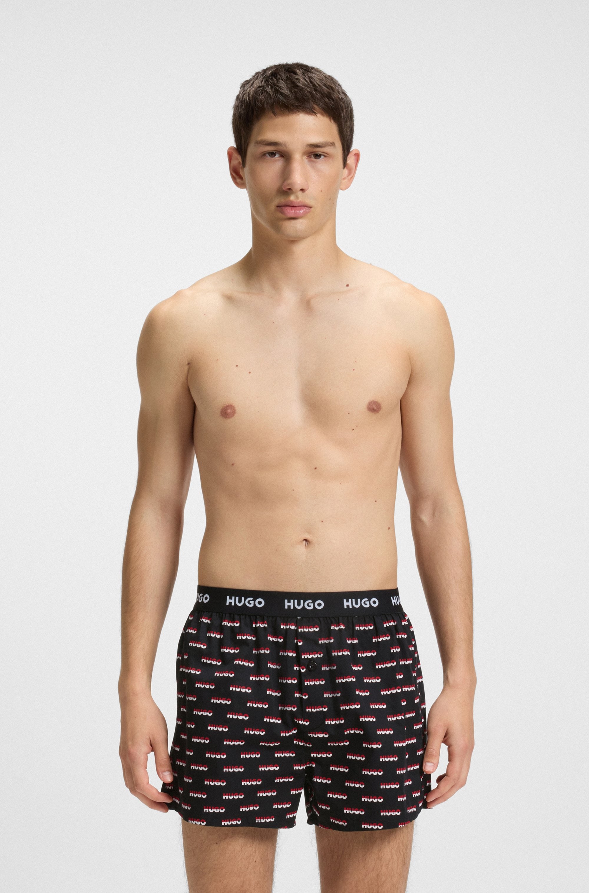 HUGO Underwear Webboxer »WOVEN BOXER TR«, (Packung, 3 St., 3er-Pack), Webboxer mit HUGO Schriftzug