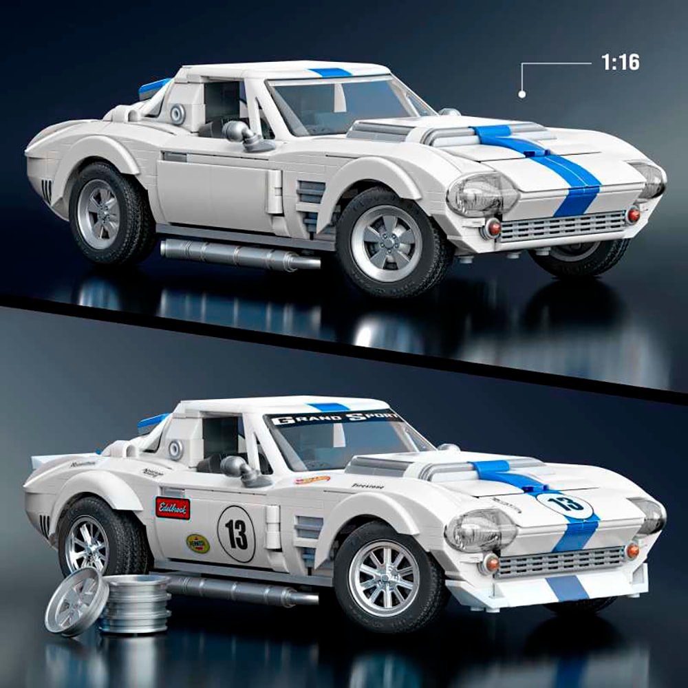 Mattel® Modellbausatz »Mattel Brick Shop Hot Wheels, ELITE SERIES CORVETTE« 918 Stk. tlg. 1:16