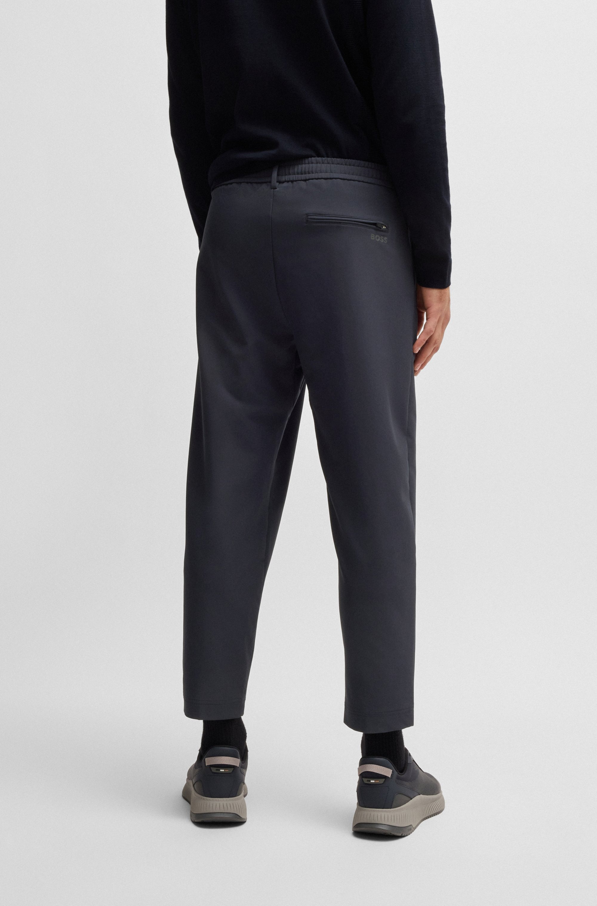 BOSS GREEN Webhose »T Convert-Pleat«, mit Zugbund und Markenlabel