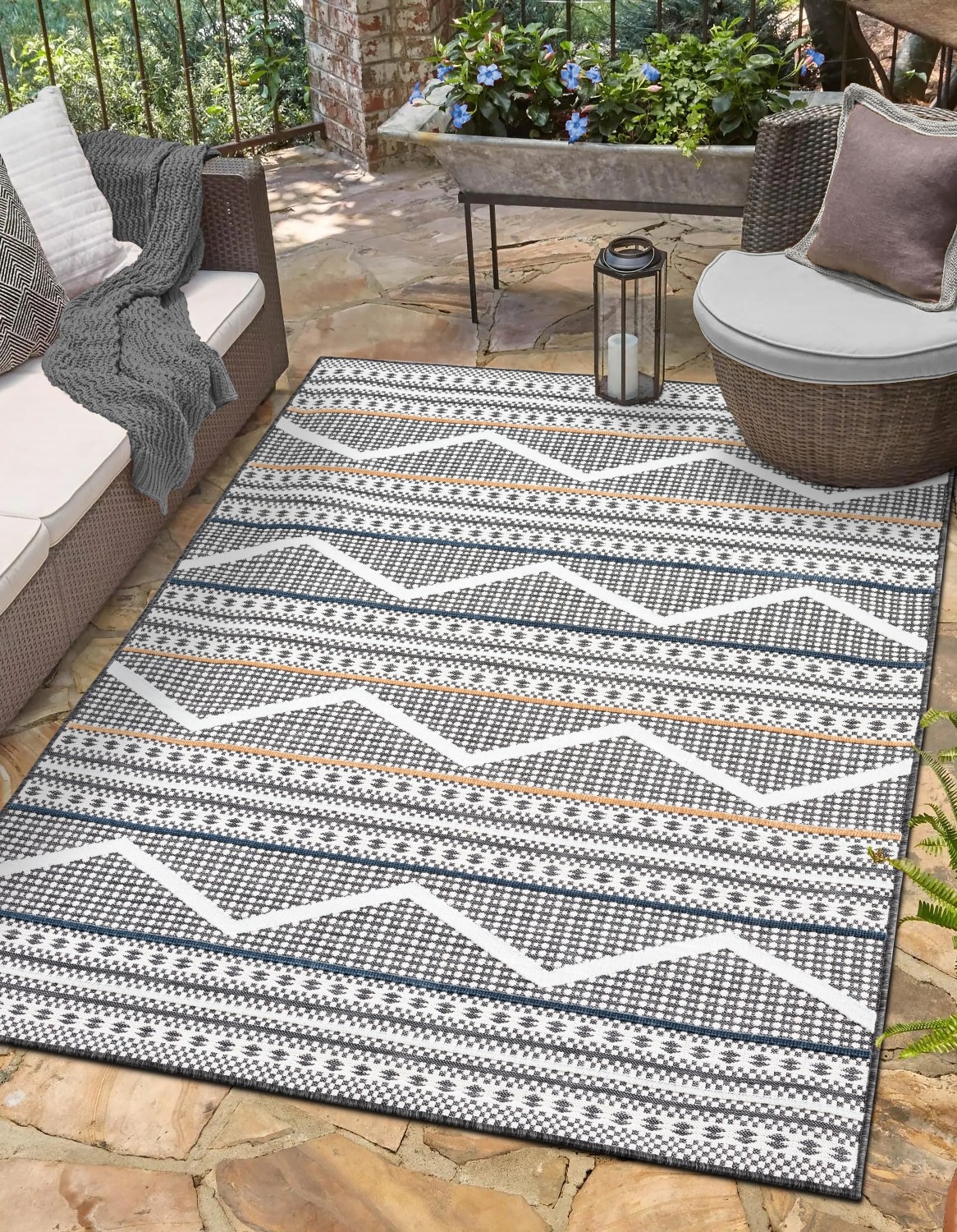 Myflair Möbel & Accessoires Teppich »Shadow Lagerräumung«, rechteckig, 8 mm Höhe, modernes Design, Outdoor geeignet, Balkon, Terrasse