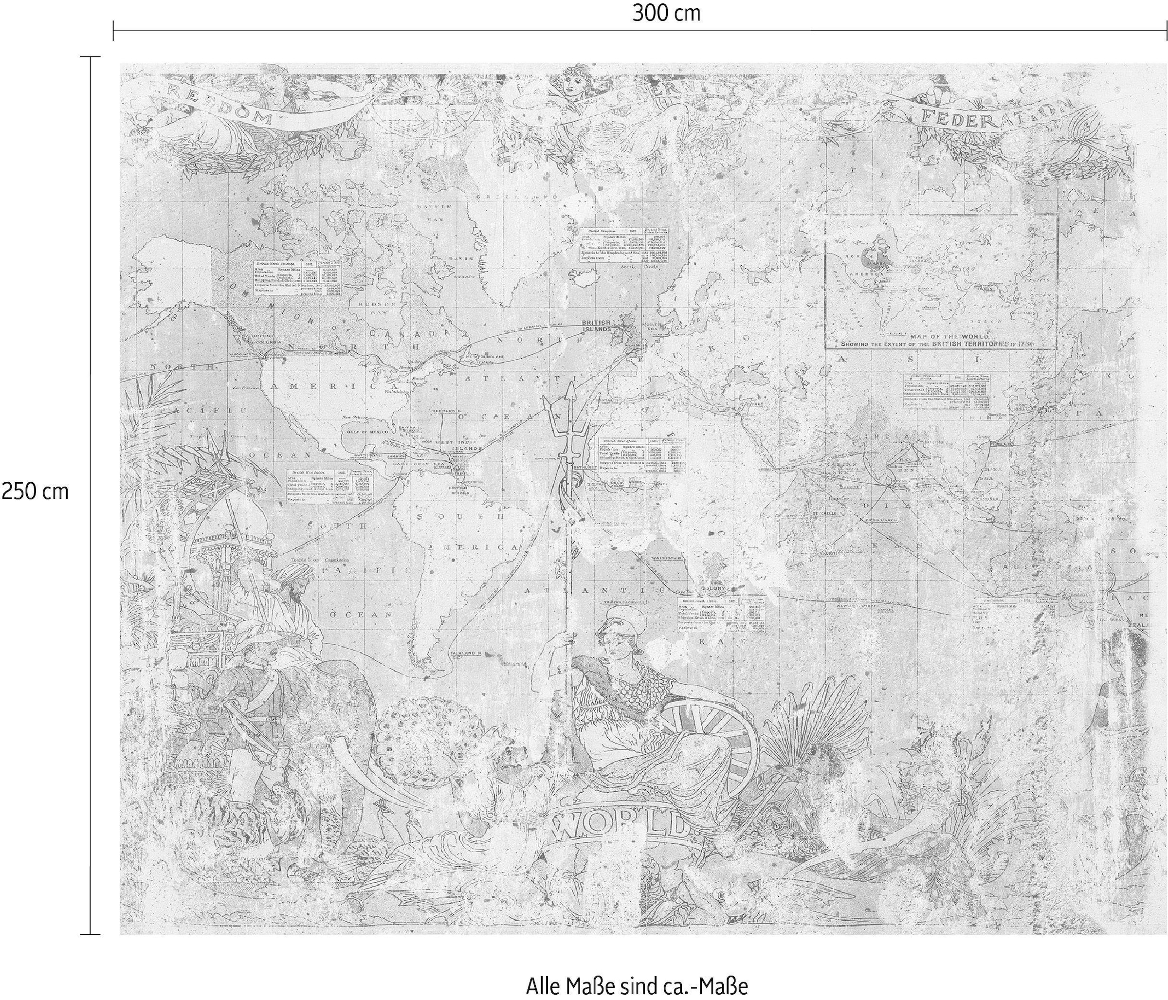 Komar Vliestapete »Digitaldruck Vlies - British Empire - Größe 300 x 250 cm«, bedruckt, Wohnzimmer, Schlafzimmer
