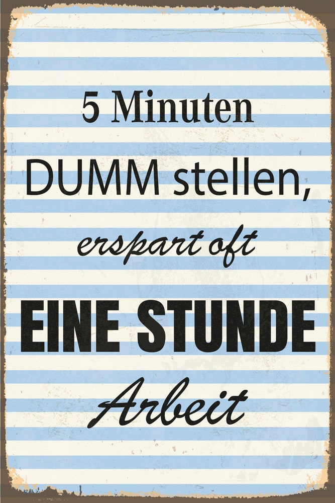 queence Metallbild »Arbeitssparend«, Schriftzüge-Schriftzug, (1 St.), Stahlschilder