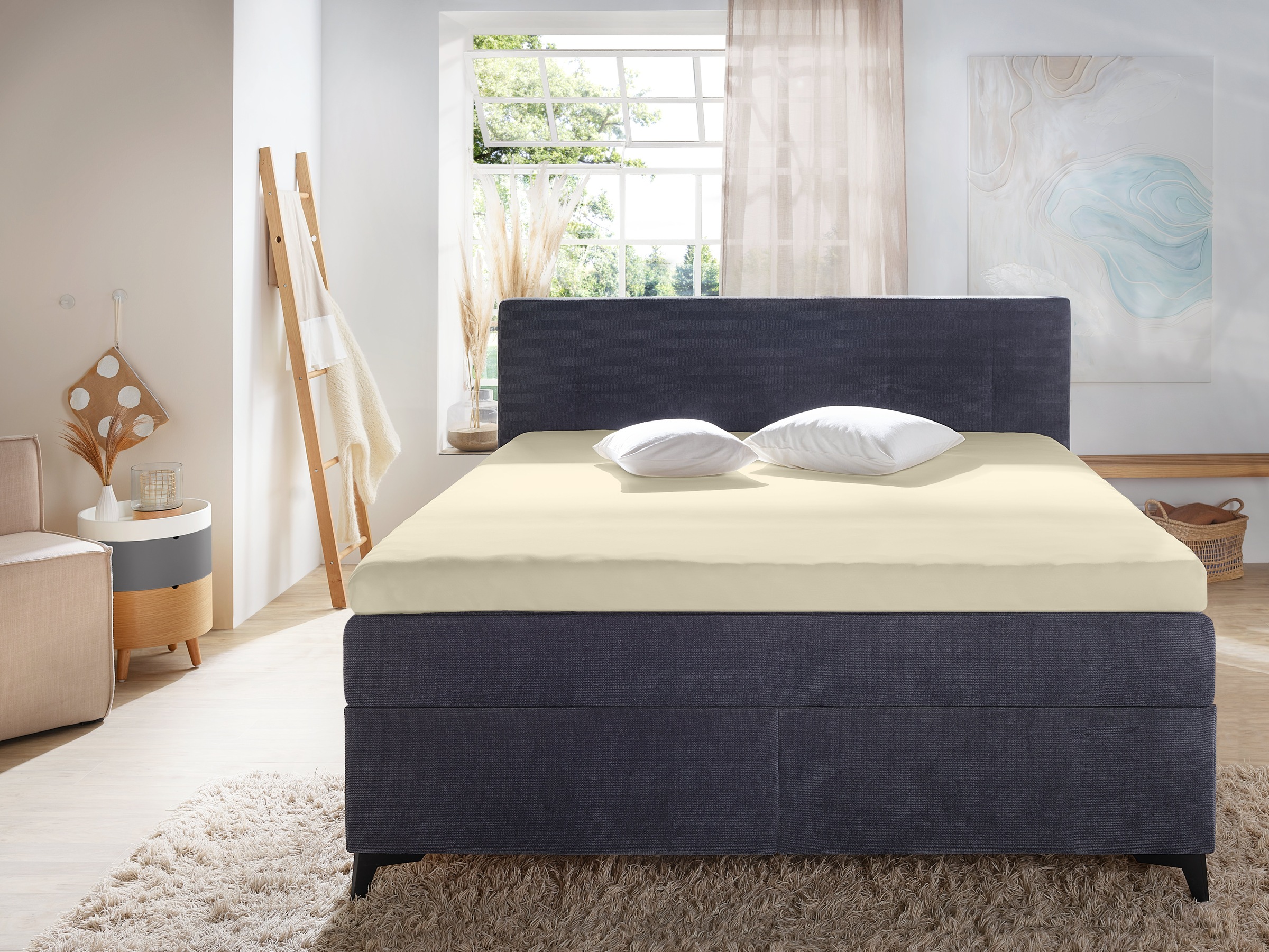 Primera Spannbettlaken »Elasthan-Feinjersey Topper« Aus 95% gekämmter Baumwolle und 5% Elastan