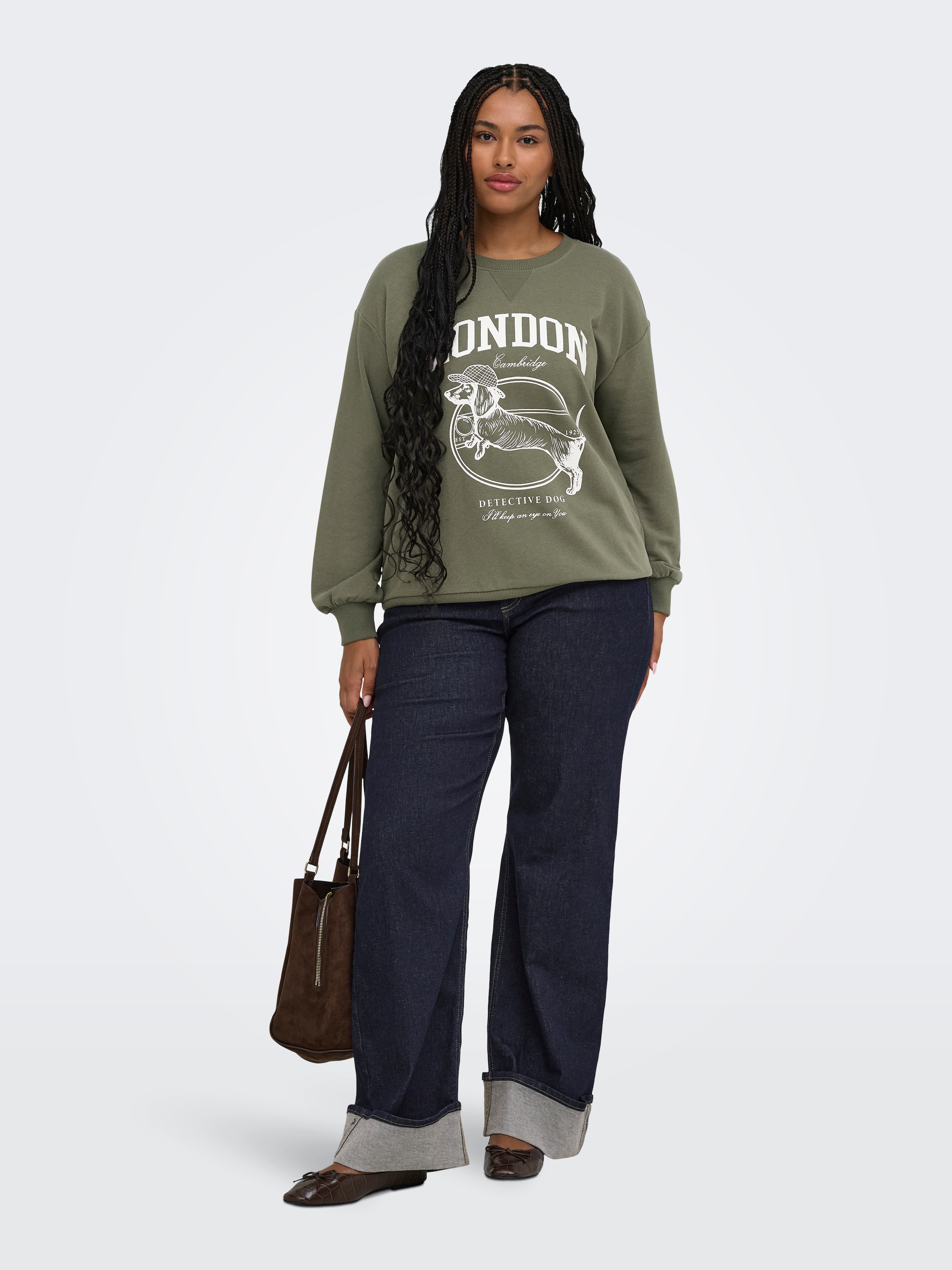 ONLY CARMAKOMA »CARAMELIA LS O-NECK SWEAT JRS«, Baumwollmischung, regular fit
