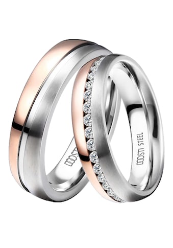 Trauring »Schmuck Geschenk Edelstahl Trauring Ehering Partnerring LIEBE«, wahlweise...