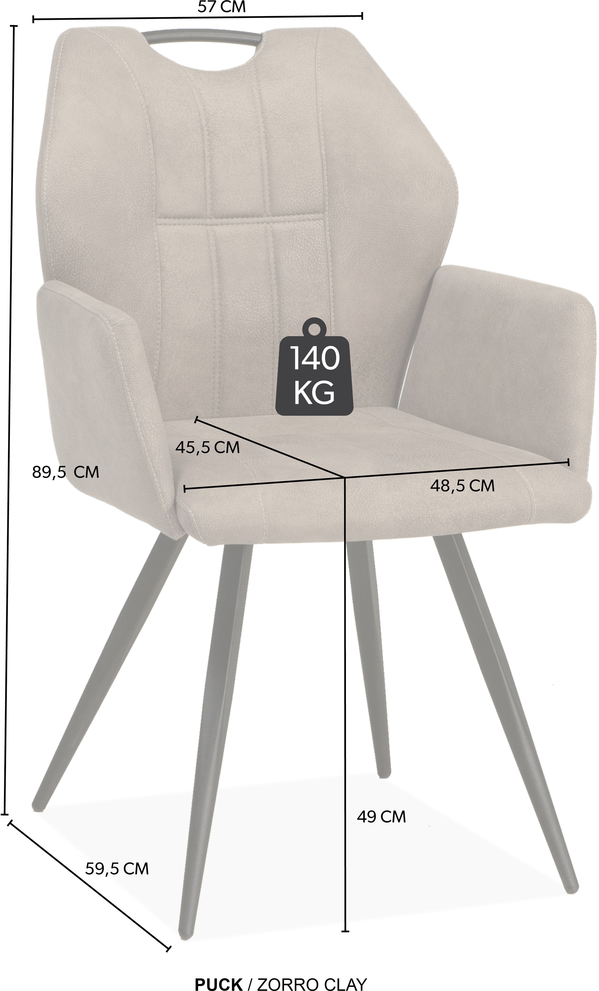OMG Design Esszimmerstuhl »Puck« (Set) 2 Stk.Esszimmerstuhl, pflegeleichter Bezug