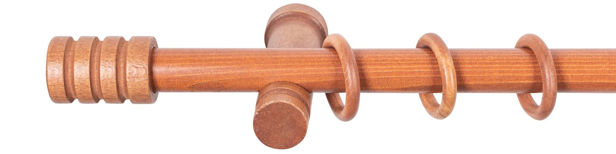 SN DECO GROUP Gardinenstange »Pisa«, 1 läufig-läufig, Fixmaß, 28 mm, Holz, verschiedene Längen und Farben, Komplettset