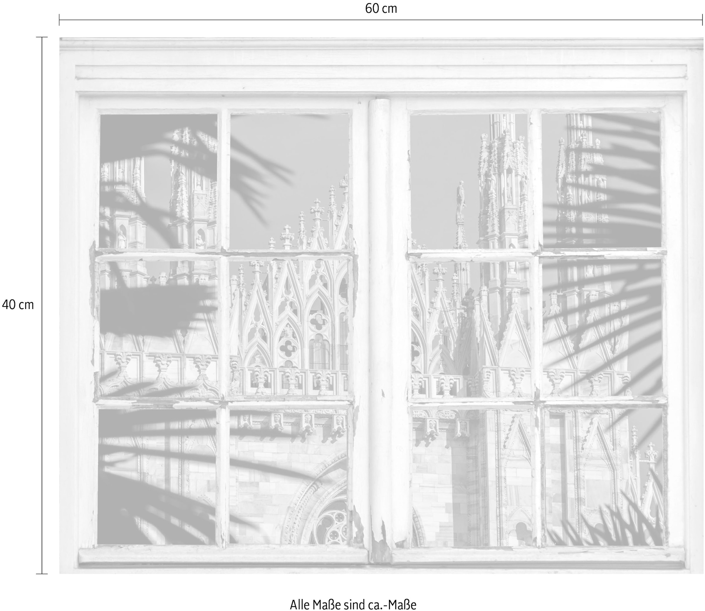 queence Wandsticker »Kathedrale« Wandsticker, Wandbild, selbstklebend, 3D, Fenster