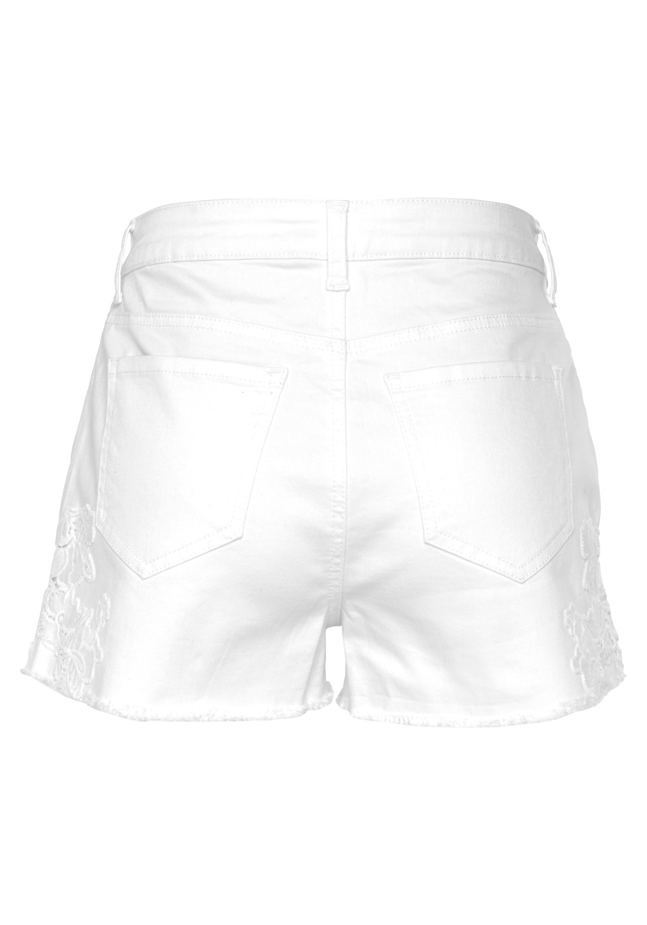 Vivance Jeansshorts, mit Spitzendetail, kurze Hose, Sommerhose, modisch